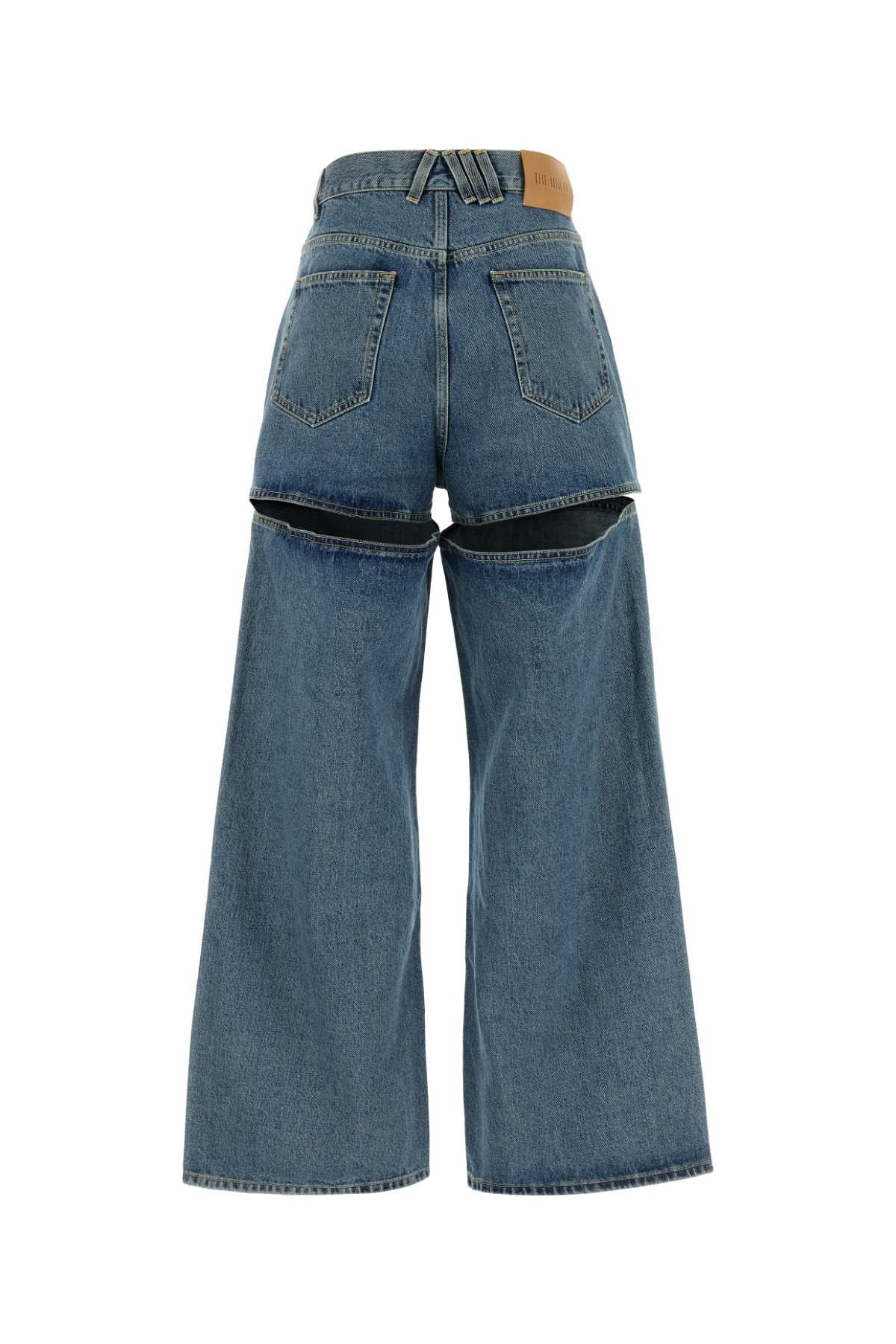 Attico Light Blue Cut-out Jeans In Blue