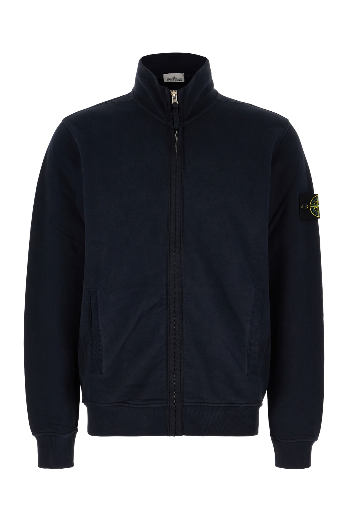 Shop Stone Island Midnight Blue Cotton Sweatshirt