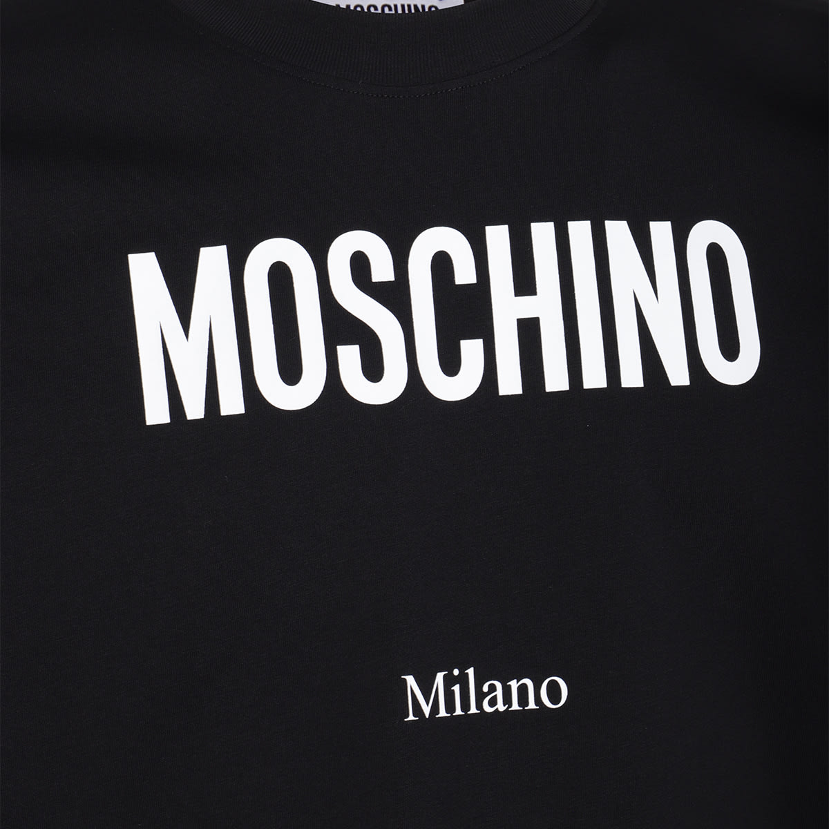 Moschino Crew Neck Graphic T-shirt With Short Sleeves In Black