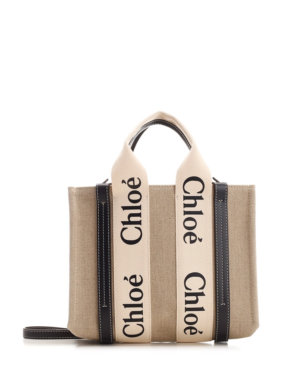 Shop Chloé Small Woody Tote Bag In Bianco