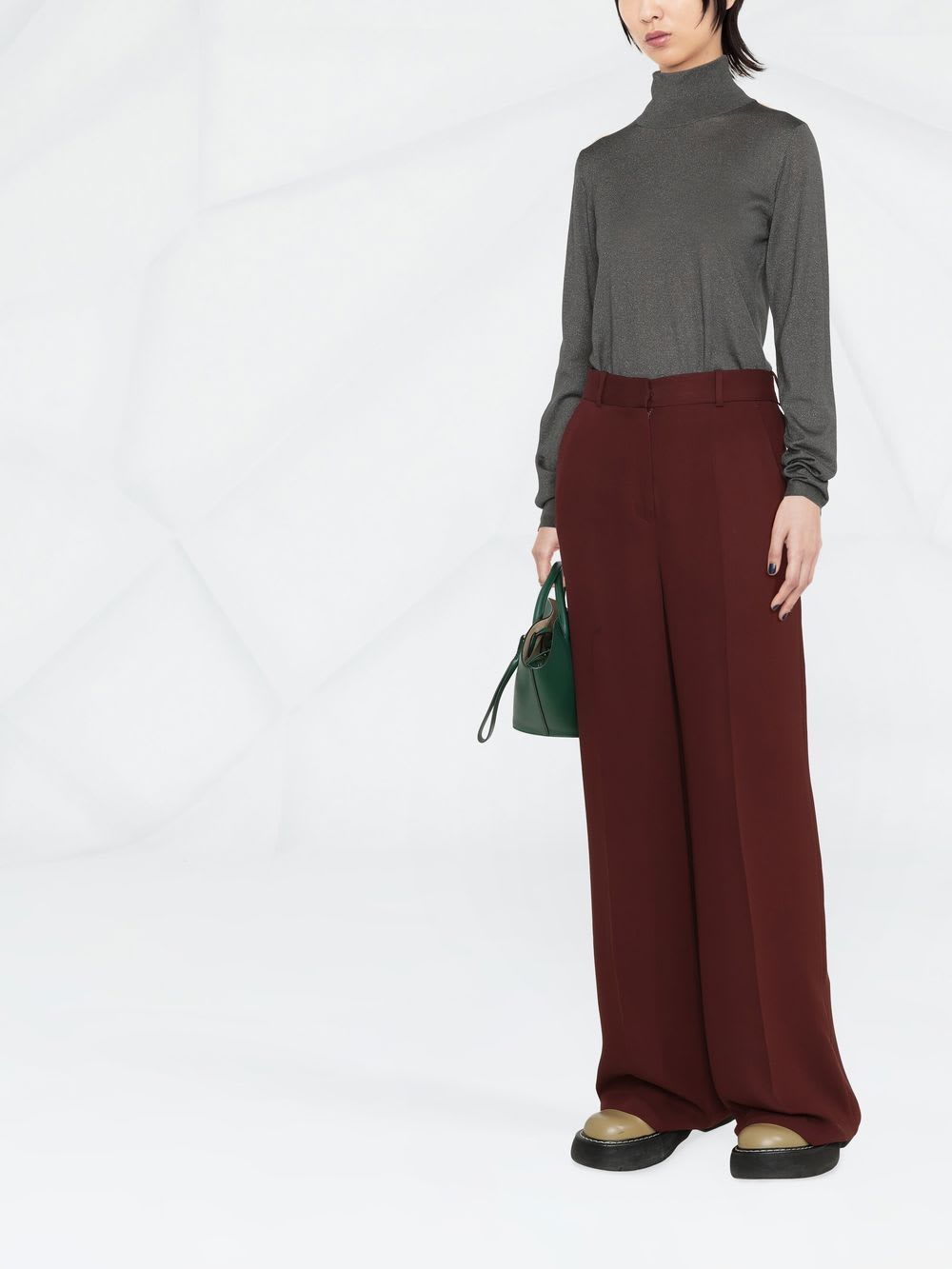 Brunello Cucinelli Luxe Cashmere Silk Turtleneck Sweater In Gray