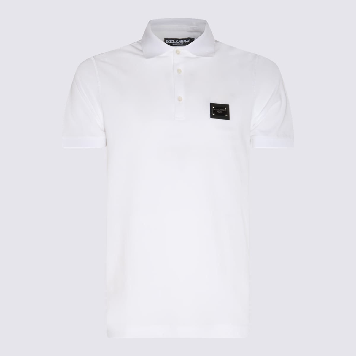 Shop Dolce & Gabbana White Cotton Polo Shirt