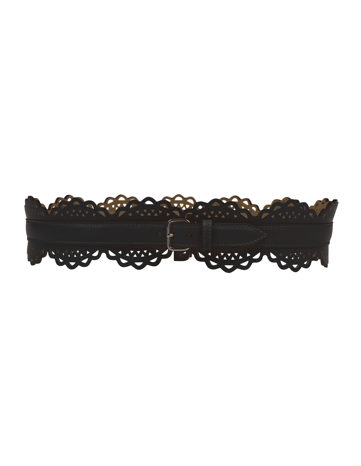 Alaia Black Perforated Leather Belt