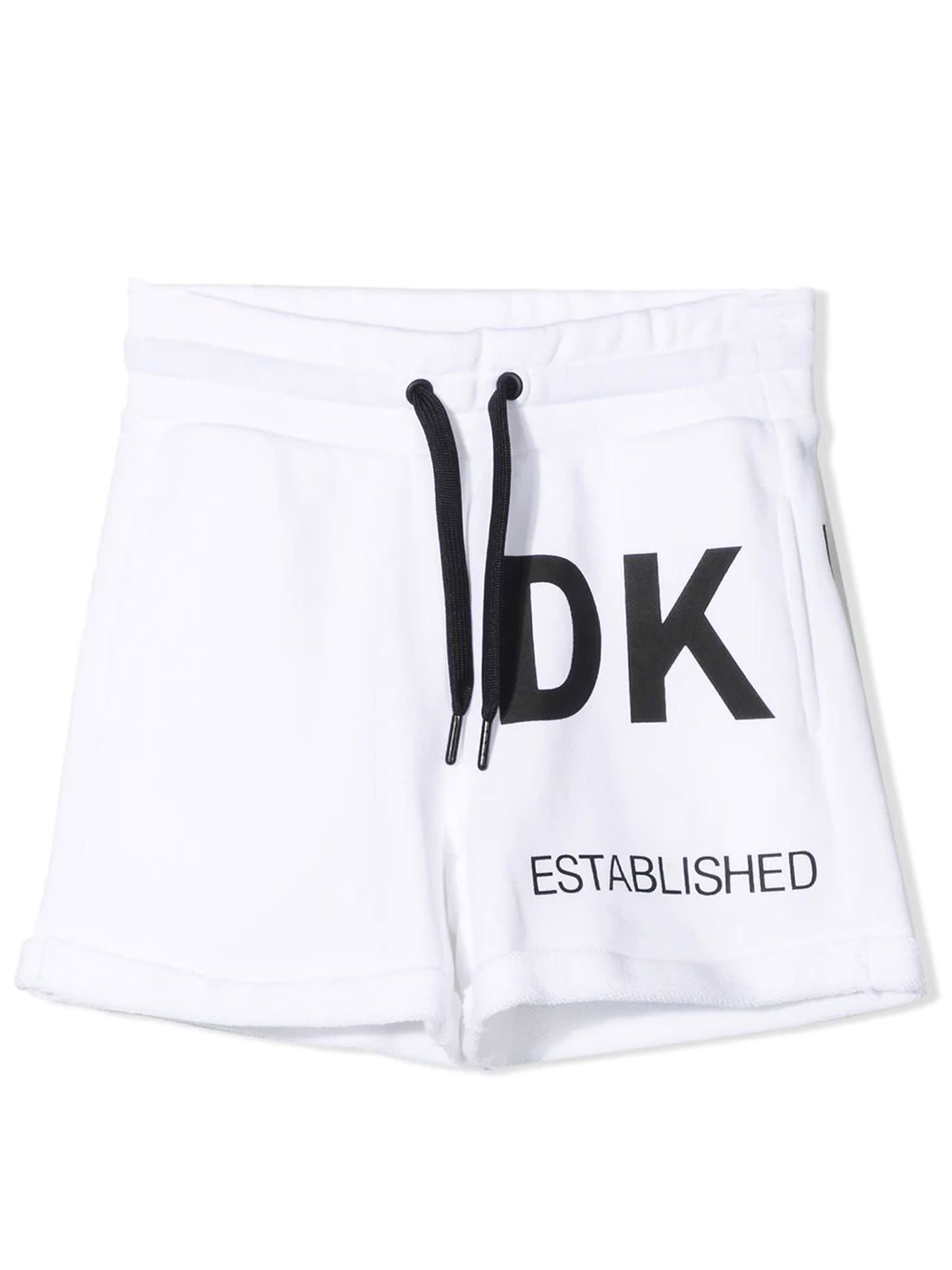 DKNY White Cotton Shorts