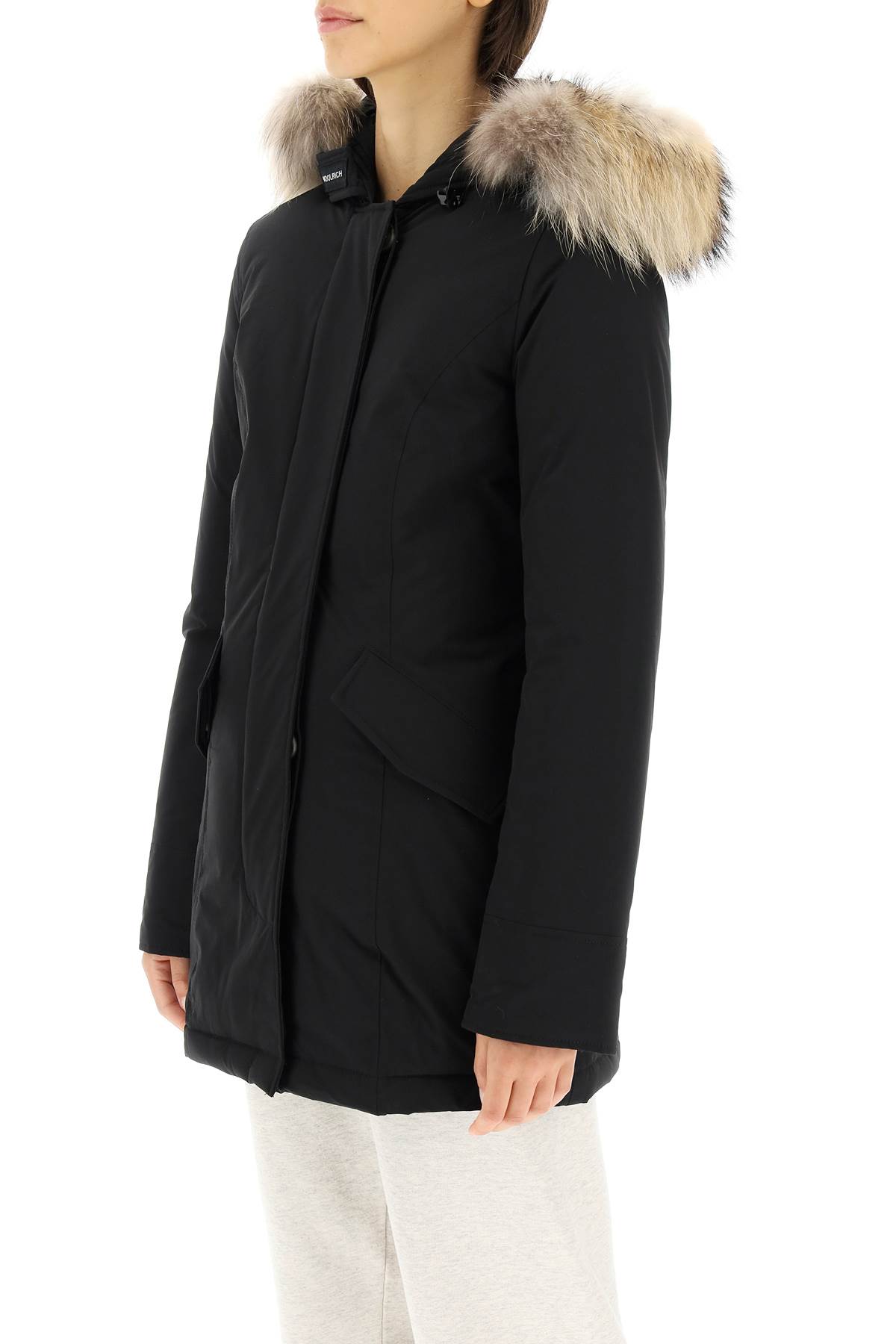 Shop Woolrich Luxury Artic Parka With Removable Fur  In Black