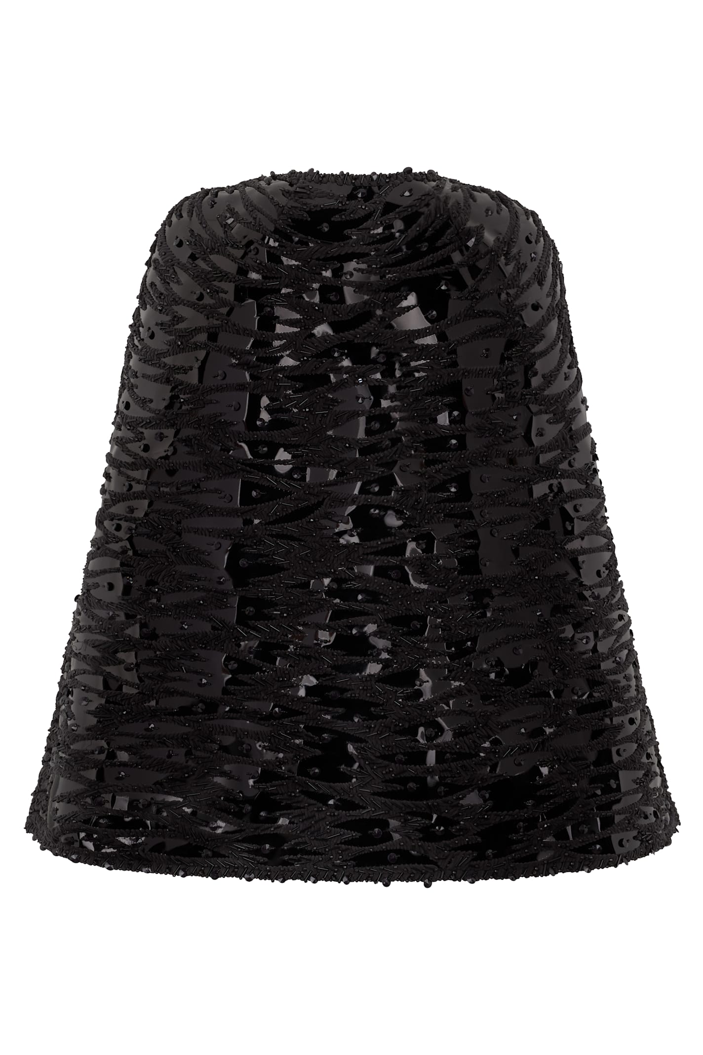 Valentino Silk Cape With Applications In Black