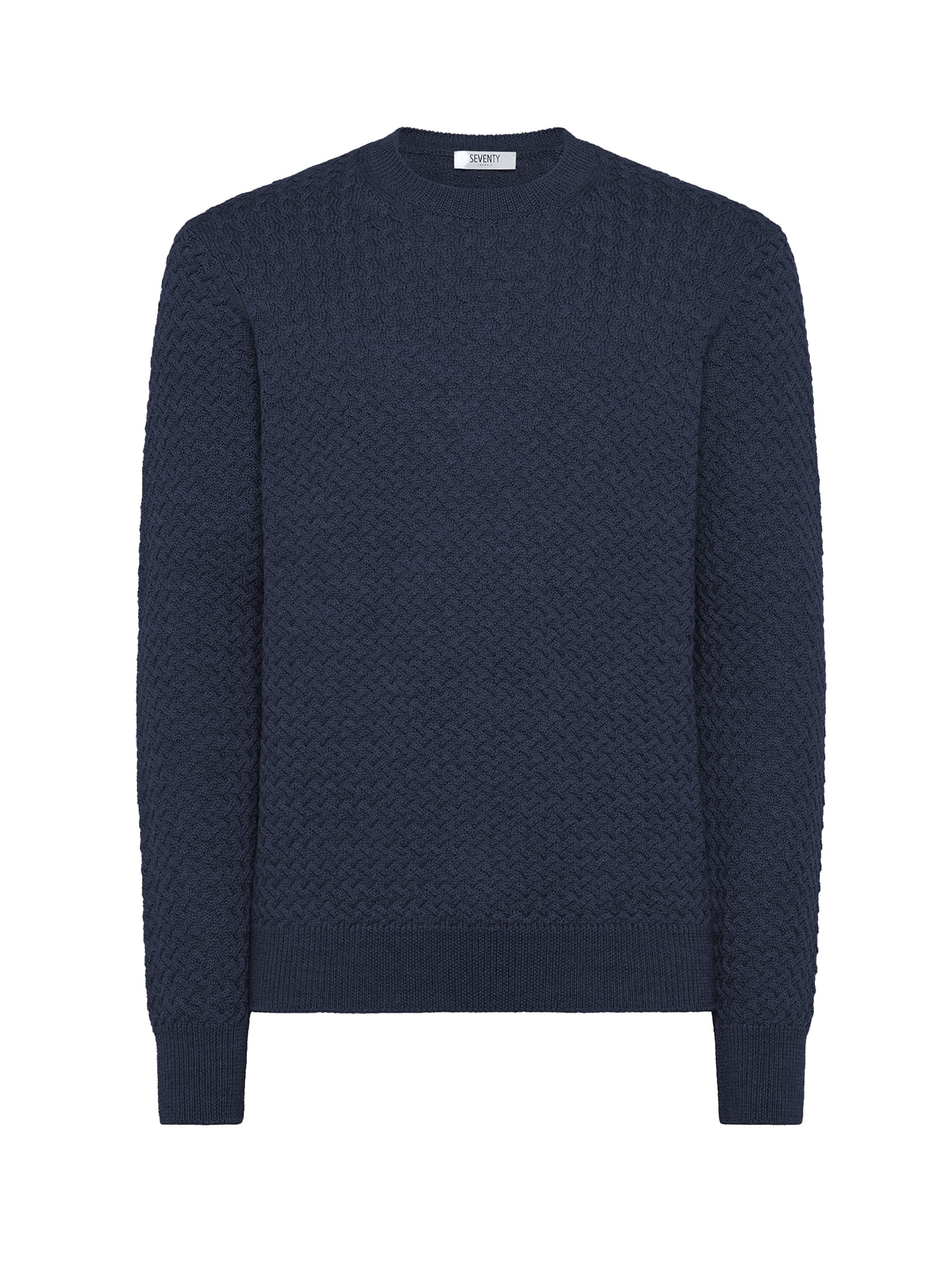 Seventy Mens Blue Crewneck Sweater