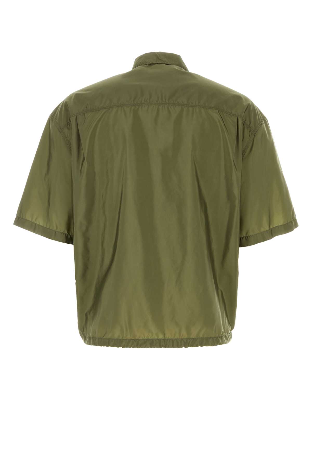 Shop Prada Army Green Re-nylon Shirt In Militare