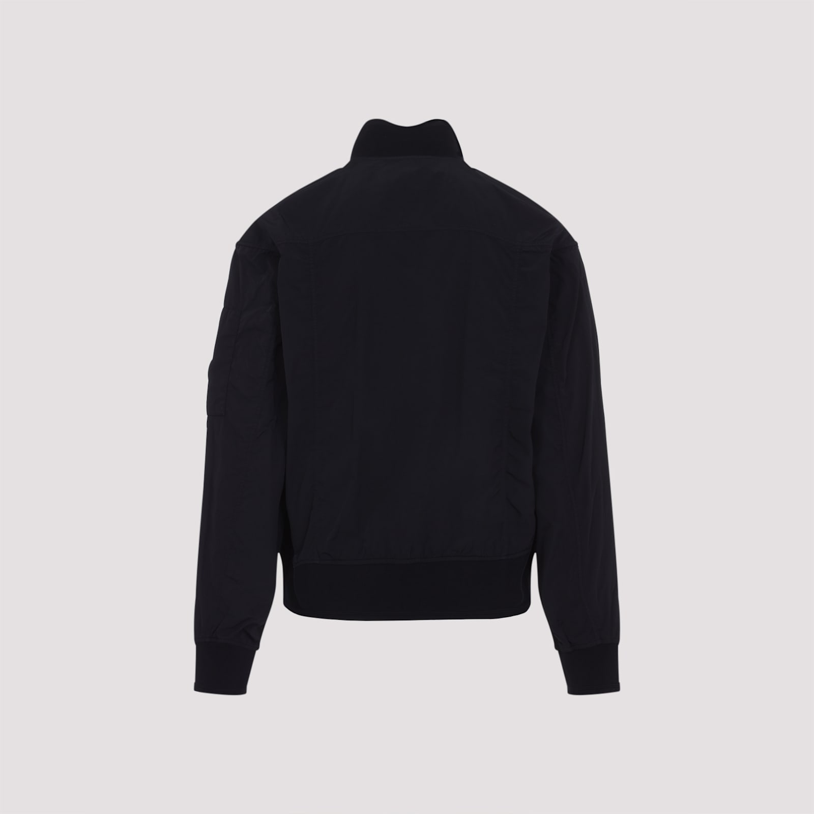 C.p. Company Full Button Sweatshirt With Cotton Poplin Pockets In Total Eclipse