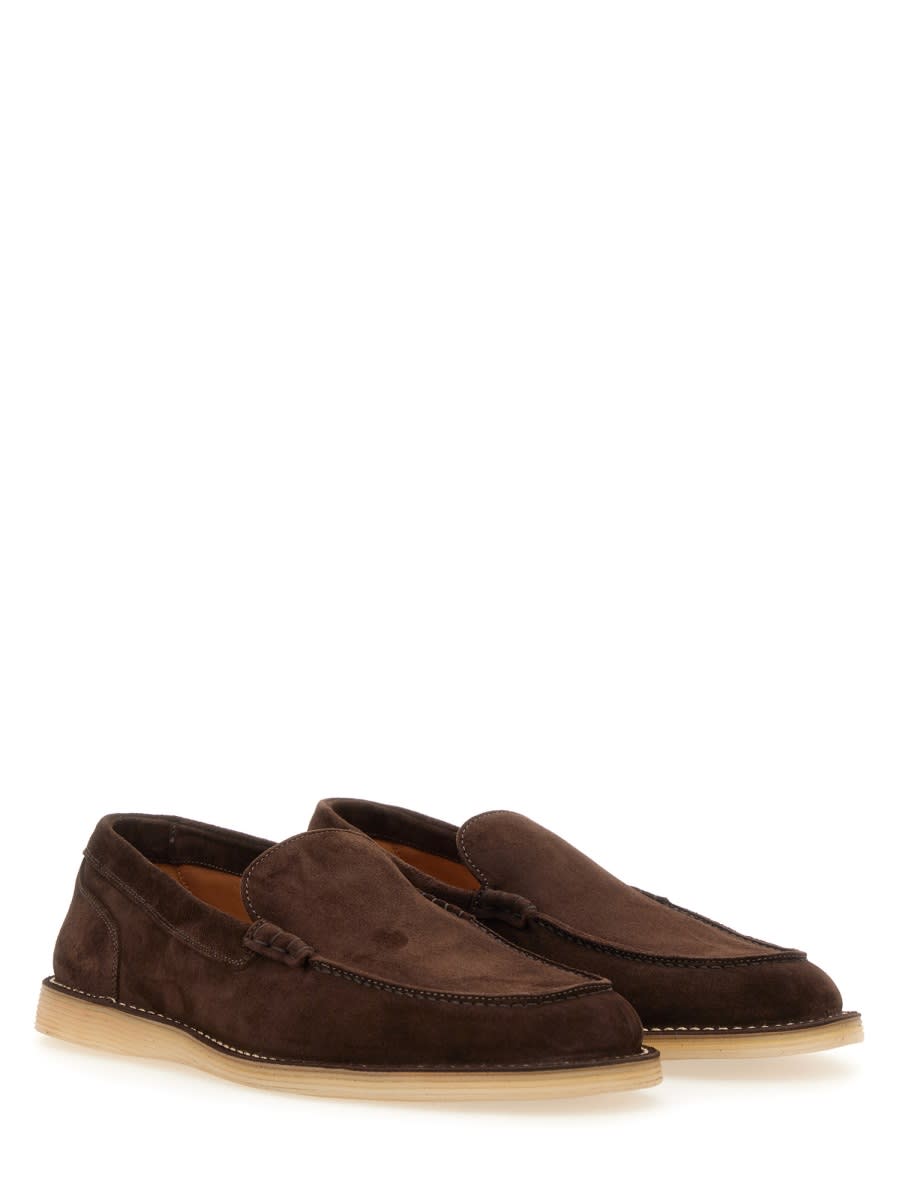 Shop Dolce & Gabbana Suede Loafer In Buff