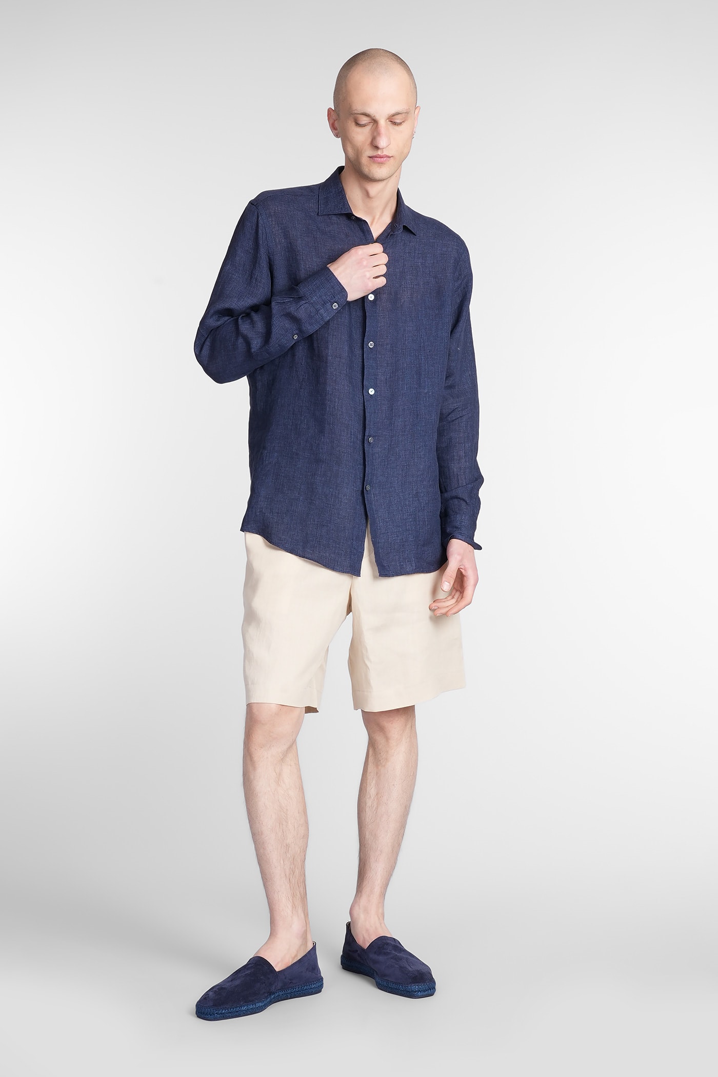 Shop Zegna Shirt In Blue Cotton