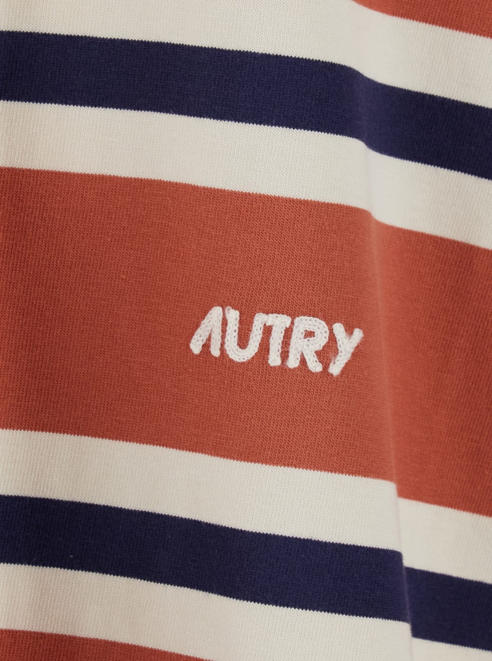 Shop Autry Orange Polo Shirt With Lettering Logo Embroidered On The Front In Cotton In Red