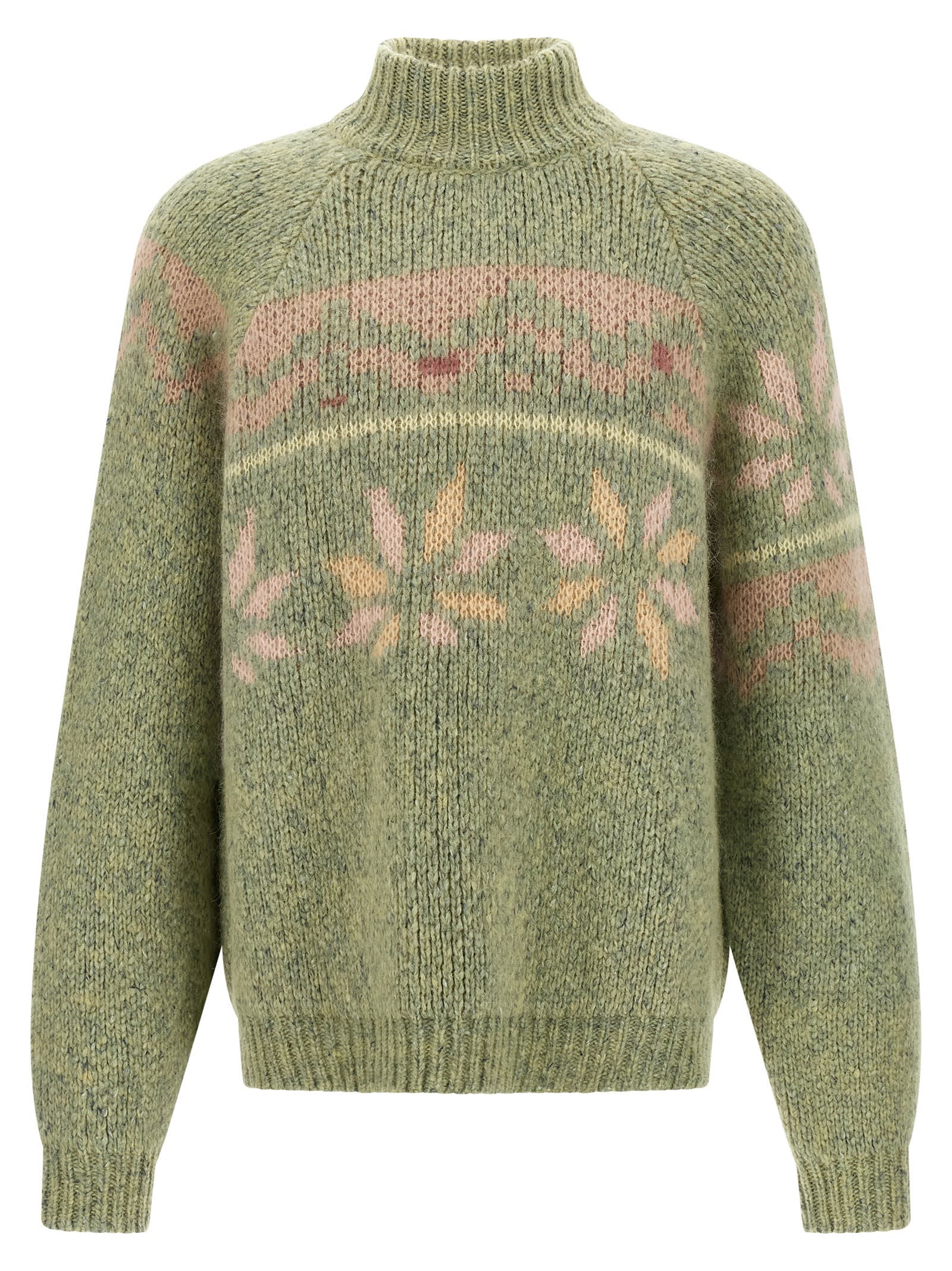 Magliano Intarsia-pattern Mock-neck Sweater In Yellow