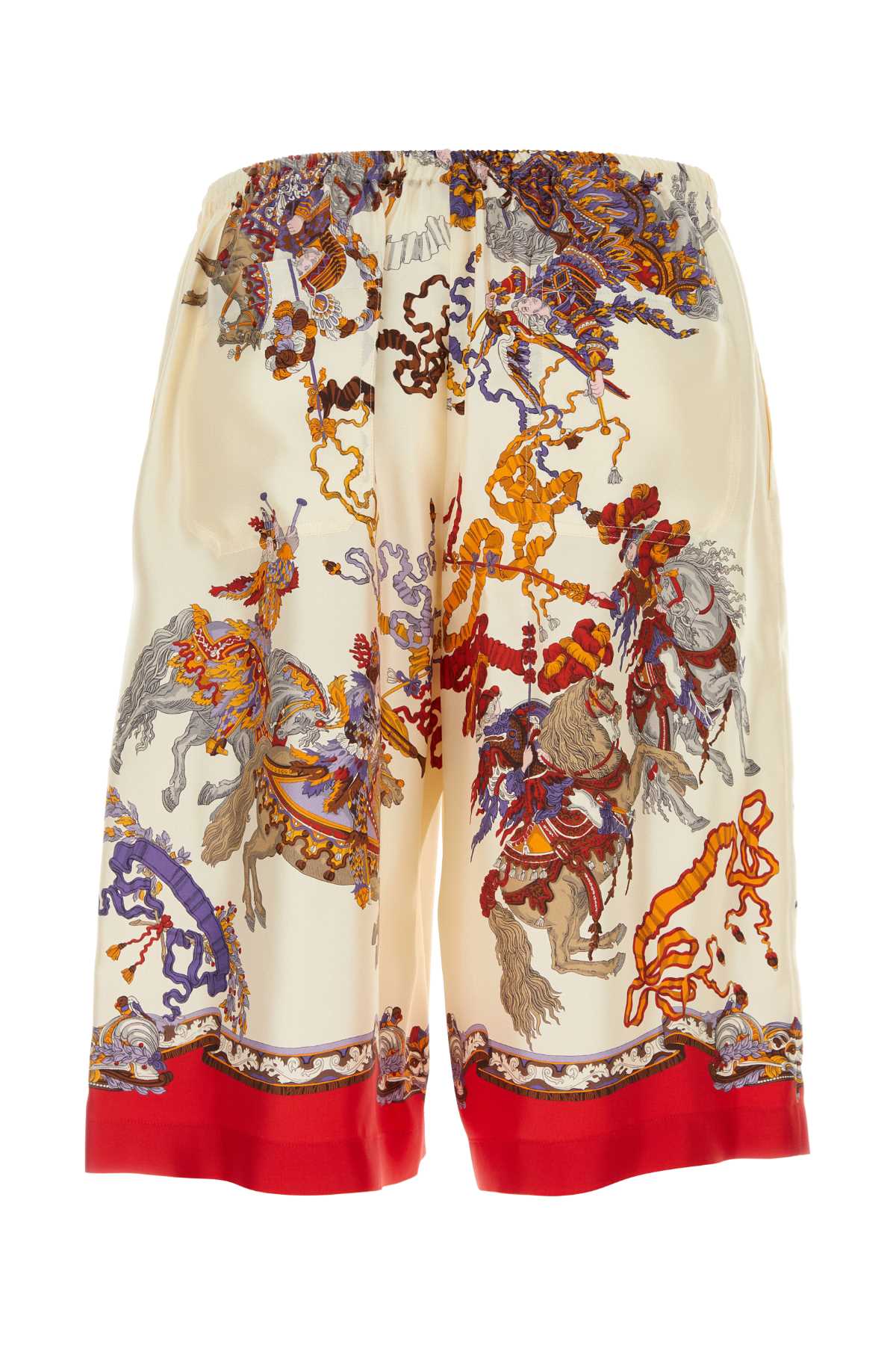 Shop Gucci Printed Silk Bermuda Shorts In Multicolor