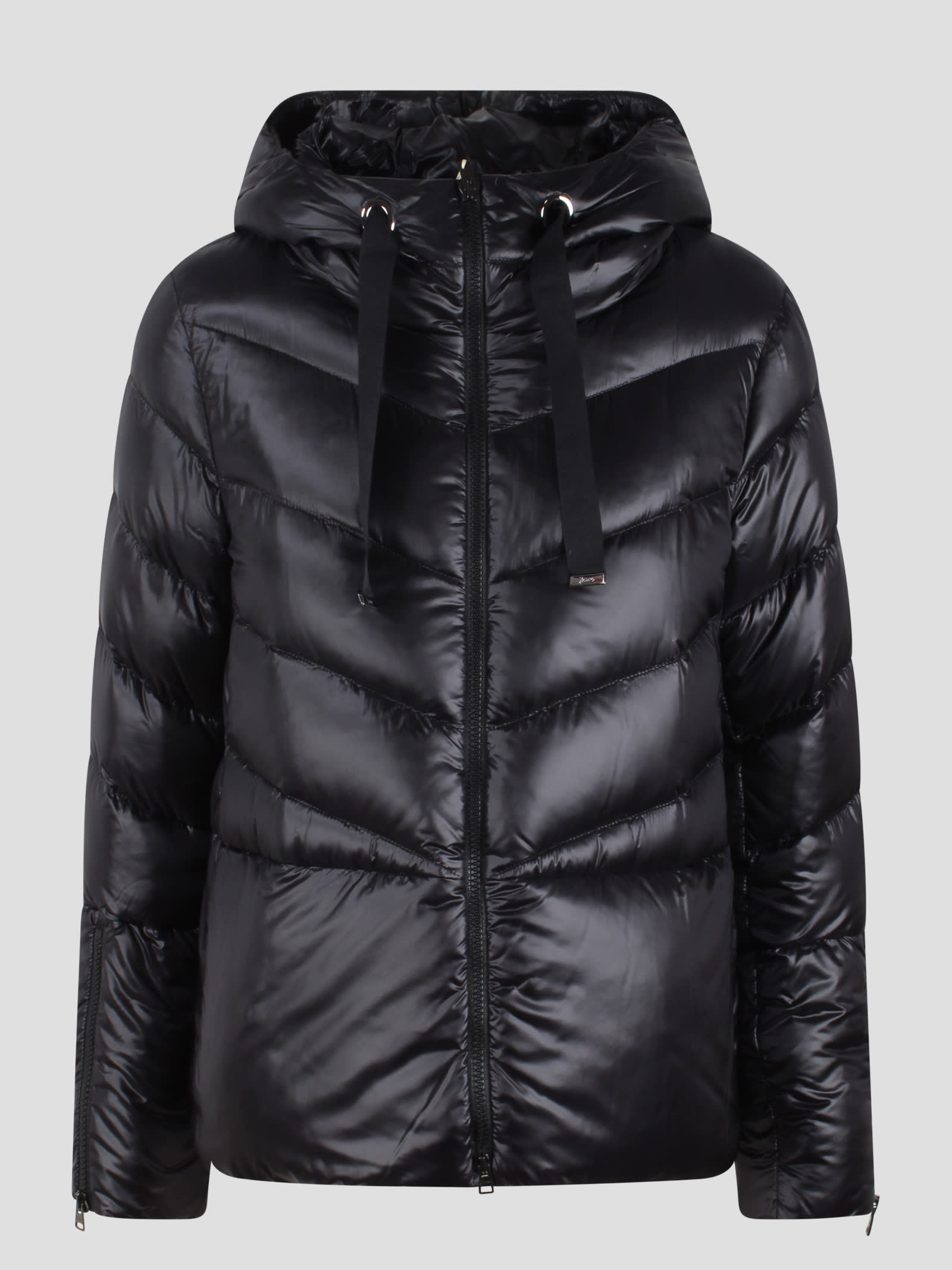 Shop Herno Nylon Short Down Jacket In Black