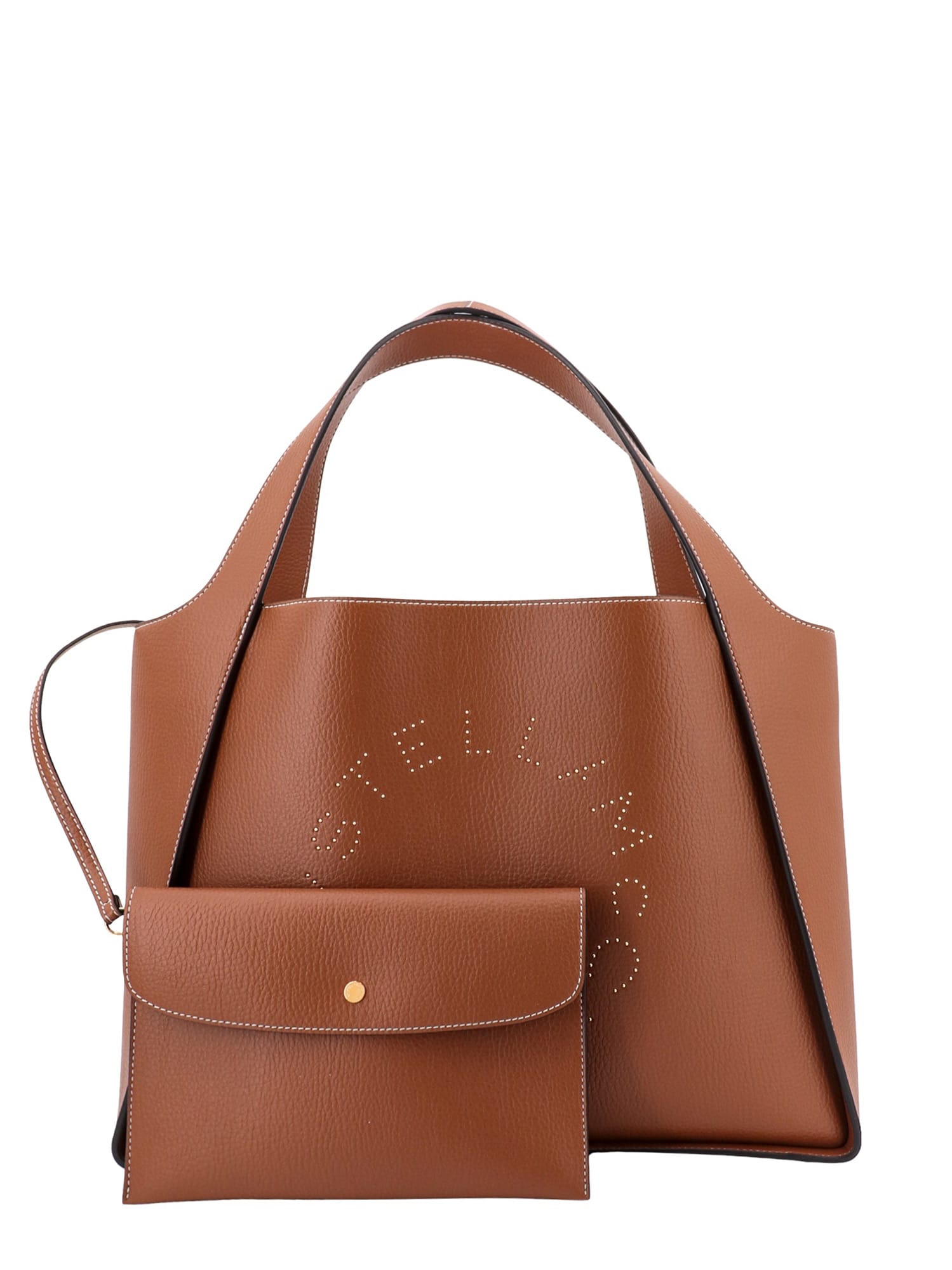 Stella Mccartney Stella Logo Shoulder Bag In Brown