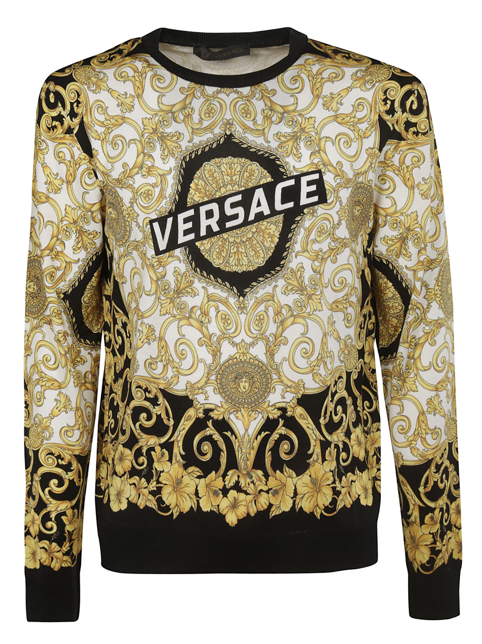 Versace Versace Floral Logo Print Sweater - white - 10806034 | italist
