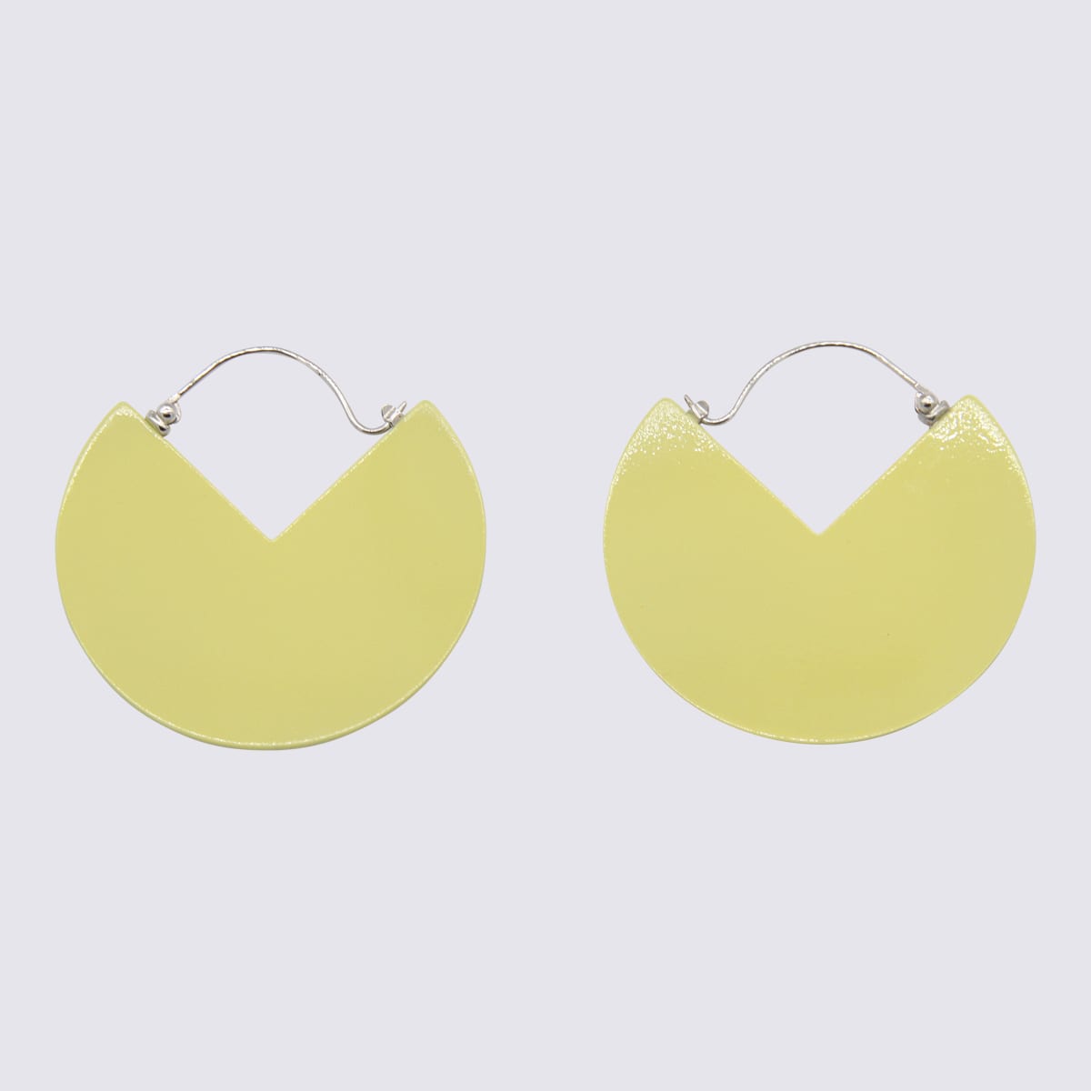 Shop Isabel Marant Light Yellow And Silver 90 Earrings In Light Yellow/silver