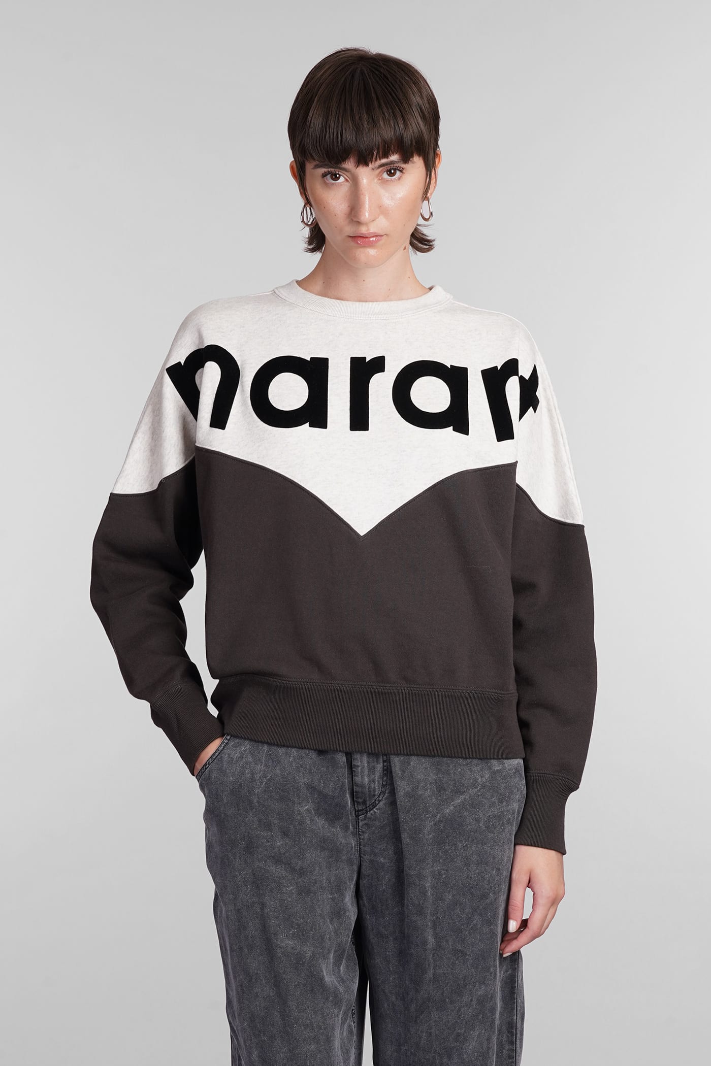 Shop Marant Etoile Houston Sweatshirt In Beige Cotton