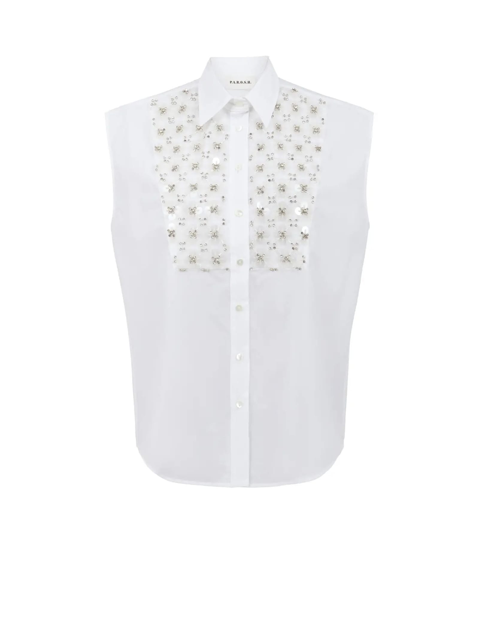 Shop P.a.r.o.s.h White Sleeveless Shirt In Bianco
