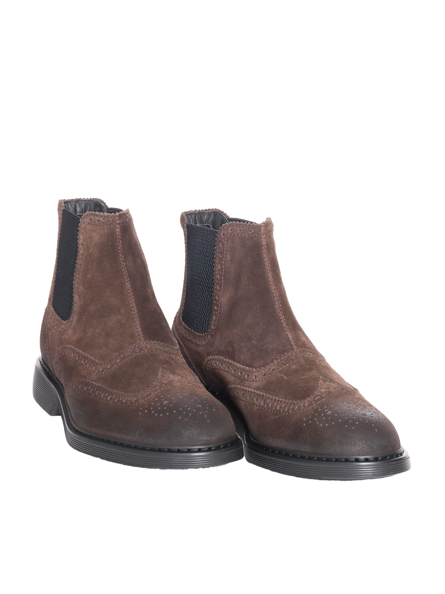 Shop Hogan Chelsea Ankle Boots H576 In Brown