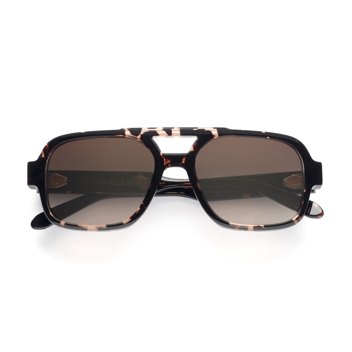 Emmanuelle Khanh Emmanuel Kahn Hero 430 Bio Rose/ Havana Marrone Rosa Sunglasses In Brown