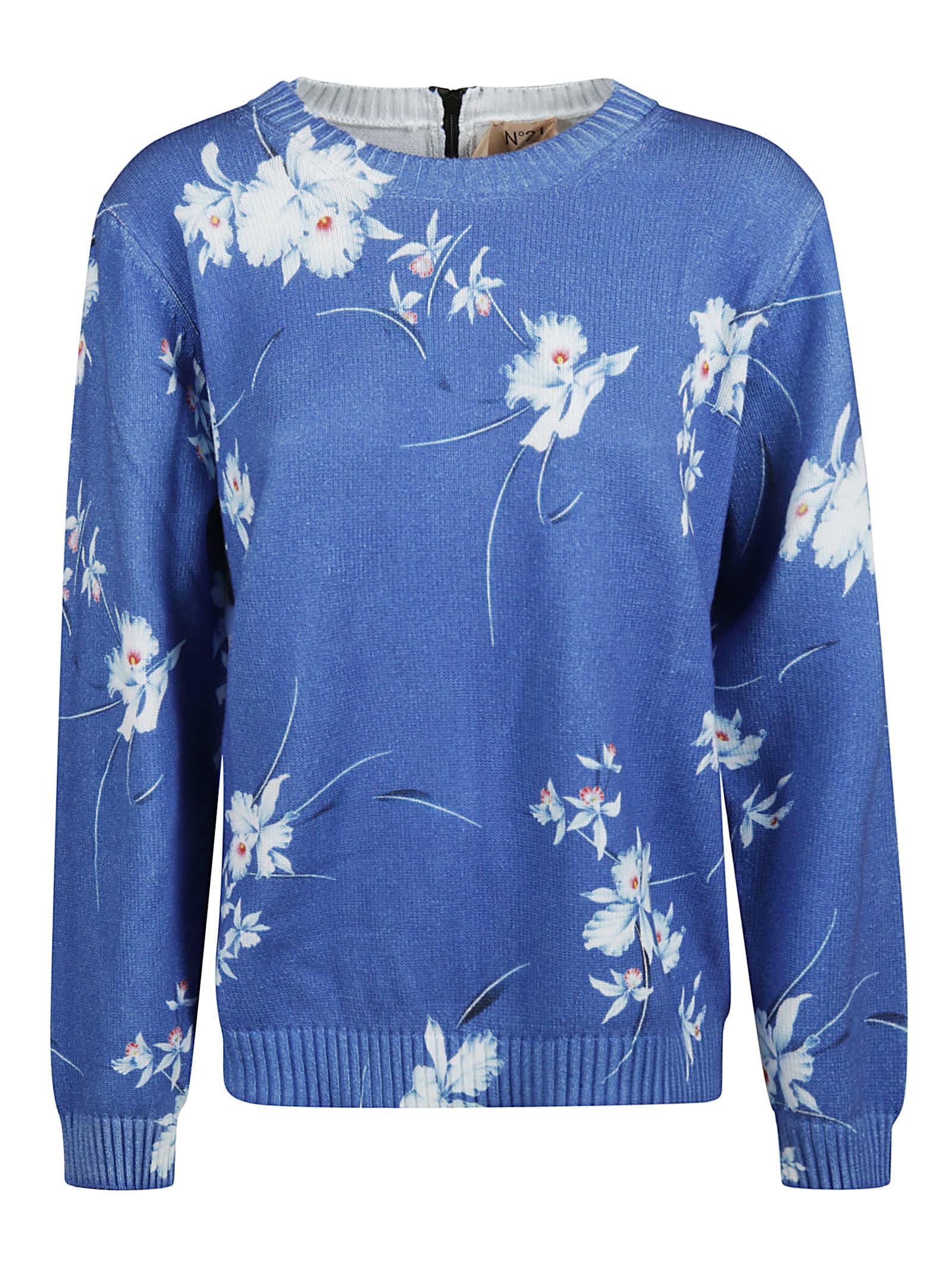 N.21 Back Zip Floral Print Sweatshirt