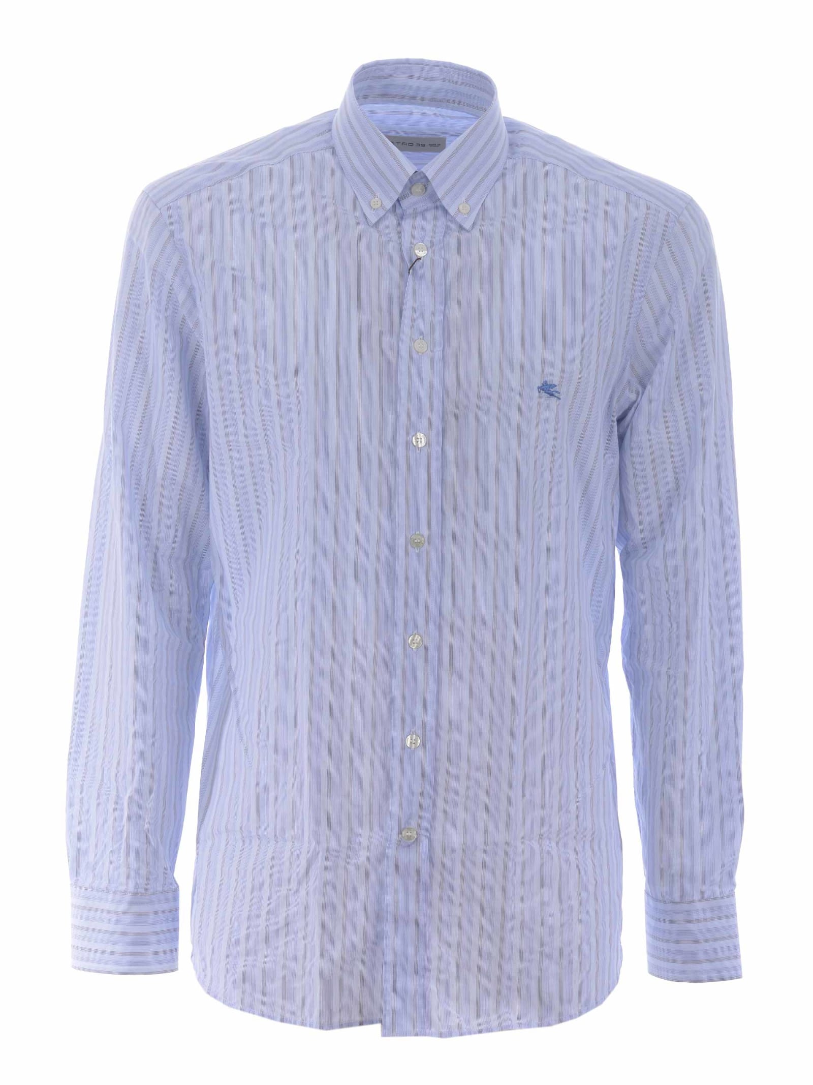 Etro Shirt regular Button Down In Striped Cotton