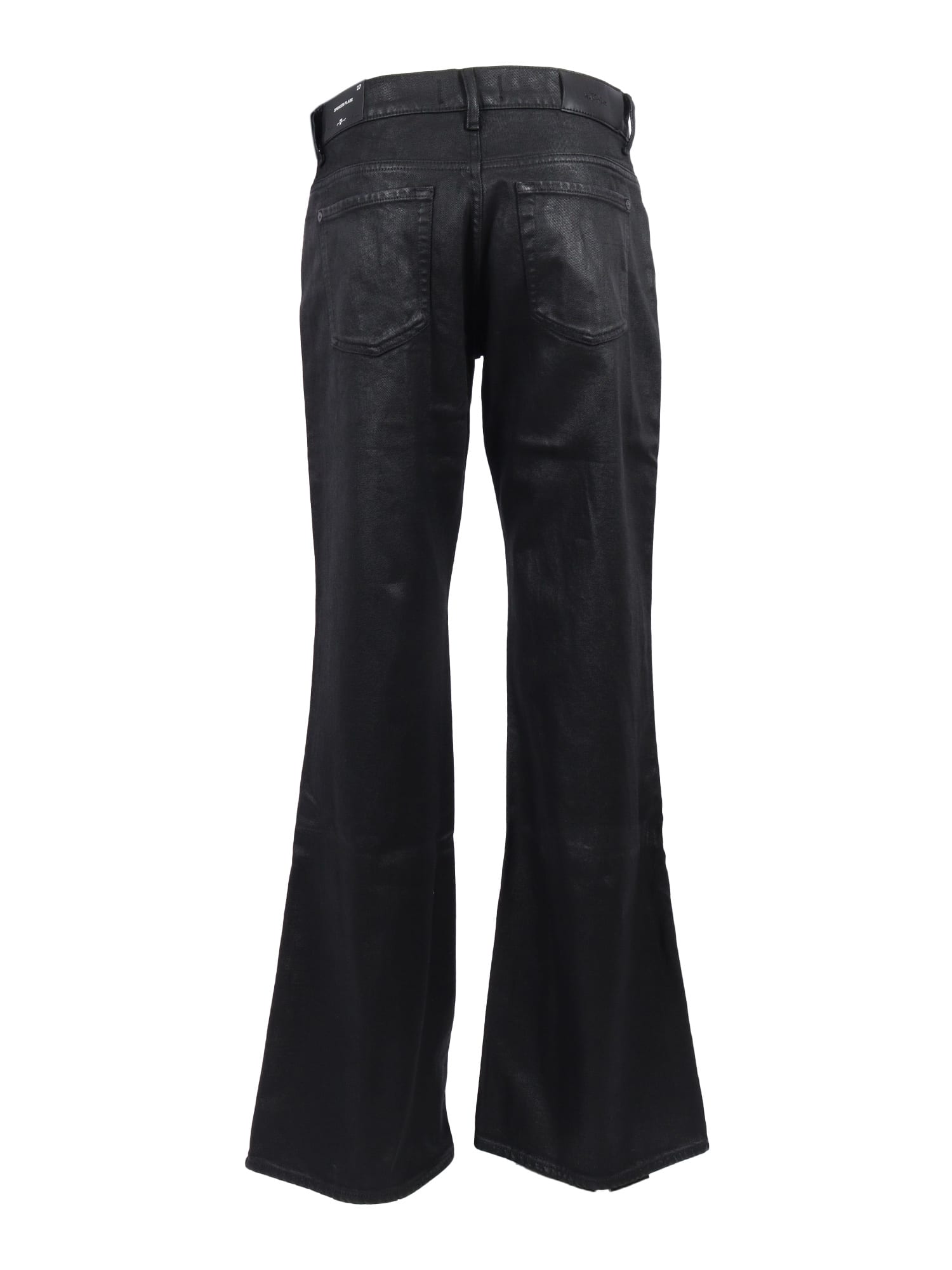 7 For All Mankind Spencer Flare Blackcat In Black