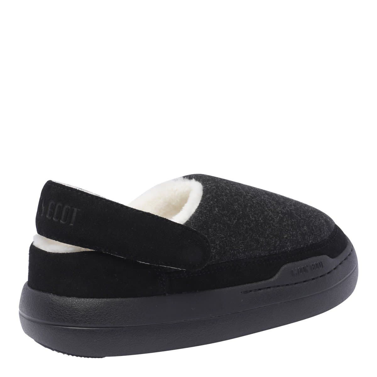 Moon Boot Mb Park Clog Felt Black Melange In Black
