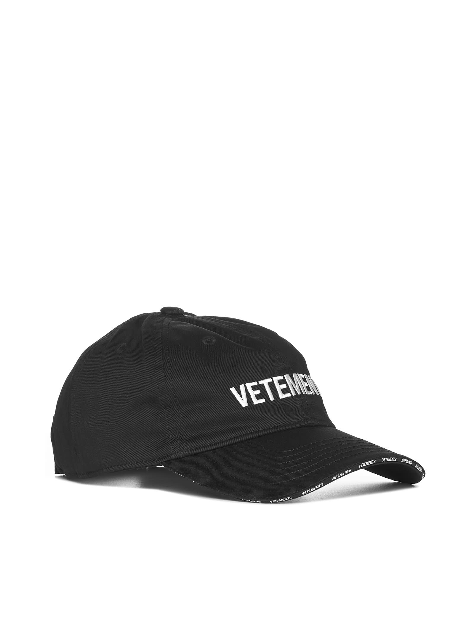 Vetements Logo Cotton Baseball Cap In Black | ModeSens