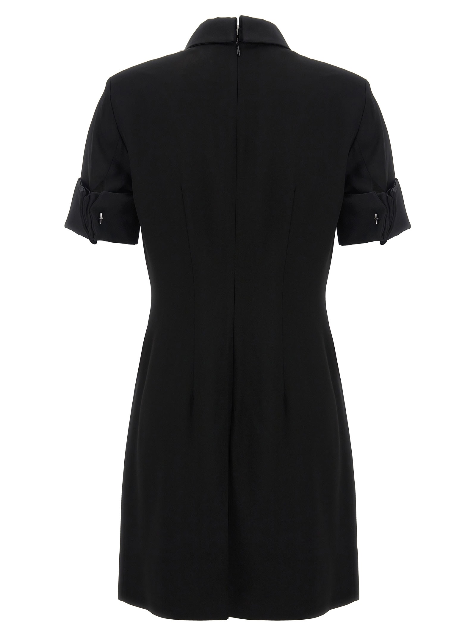 Sportmax Cipro Straight Hem Mini Shirt Dress In Black