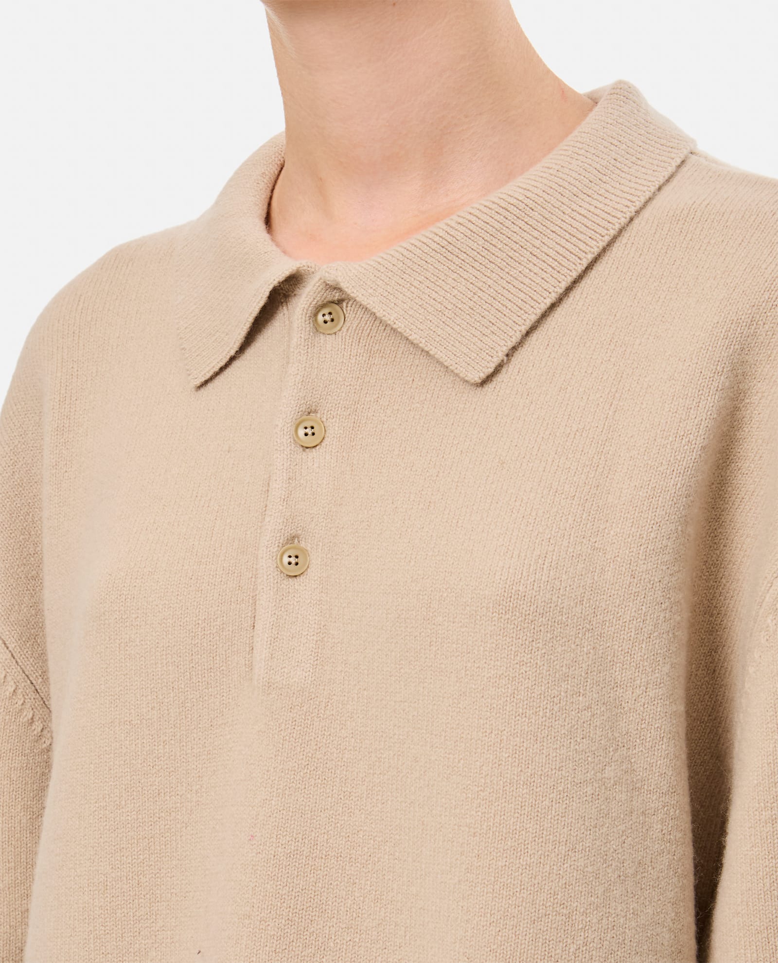 Shop Extreme Cashmere Marylebone Cashmere Polo Shirt In Beige