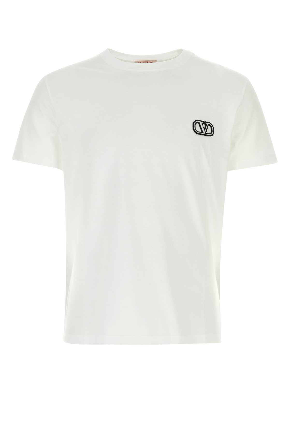 Shop Valentino White Cotton T-shirt In Bianco