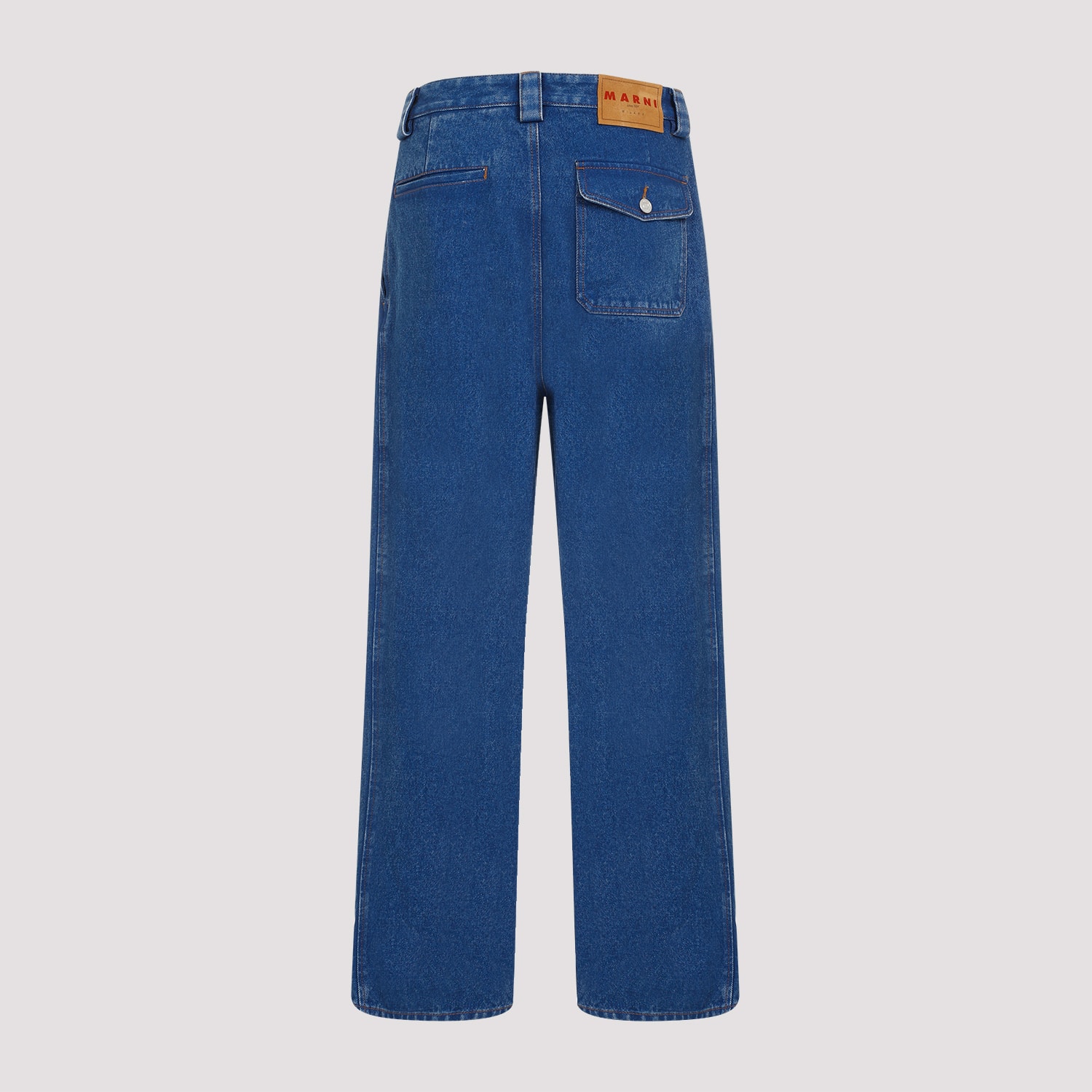 Shop Marni Cotton Jeans In Ocean