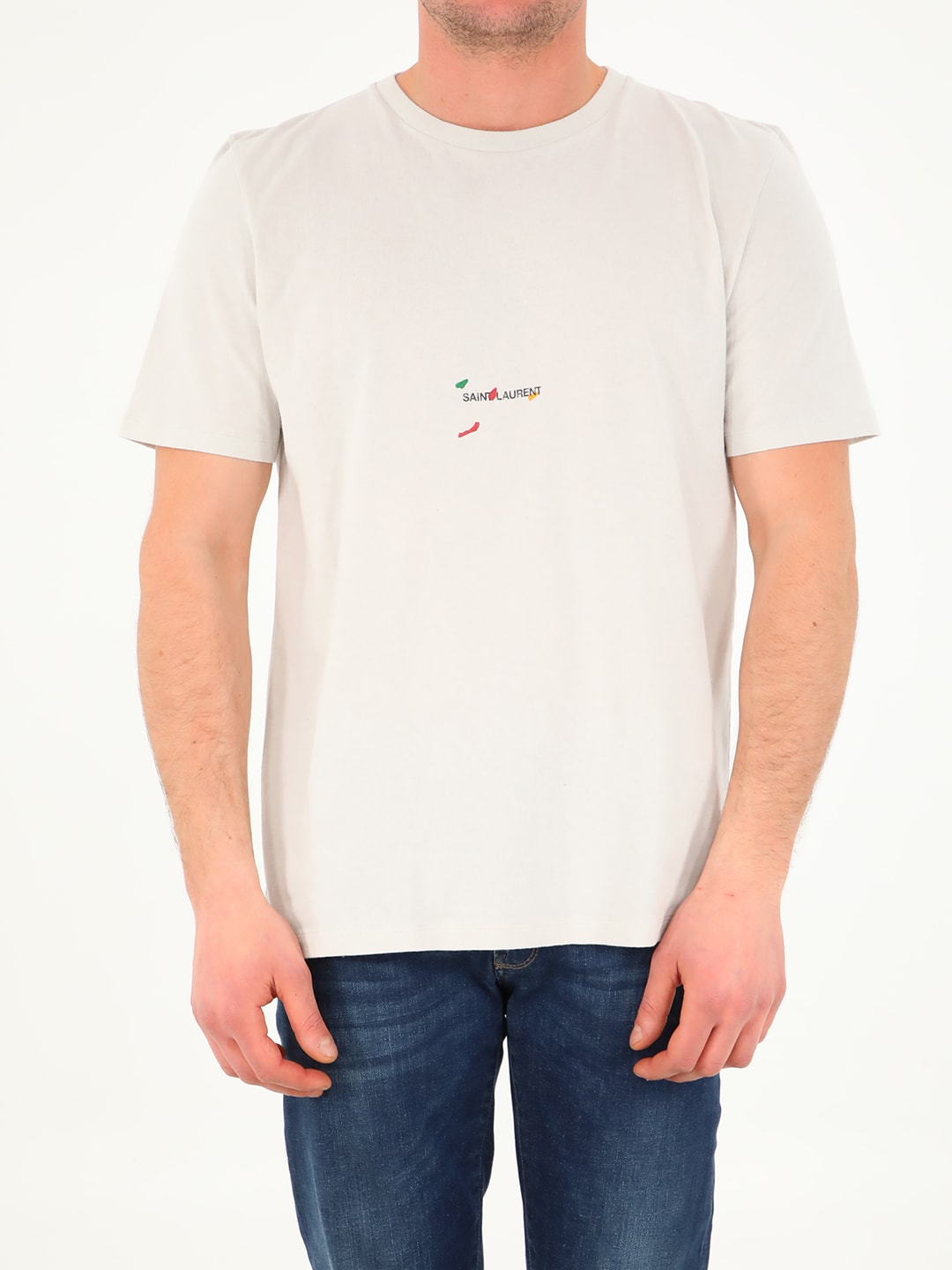 Saint Laurent White T-shirt With Logo