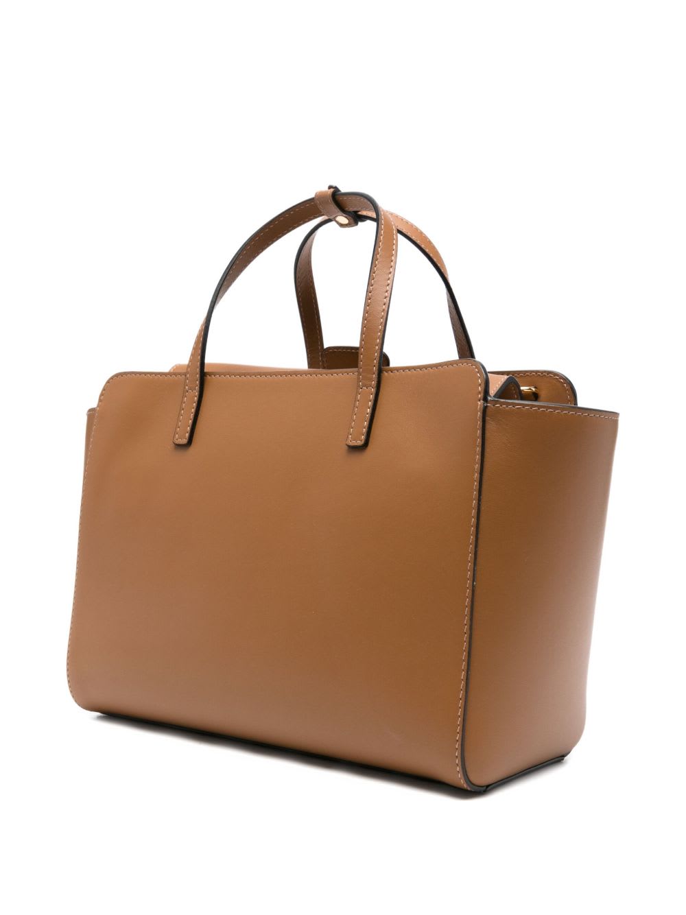 Hidesins Flap Medium Leather Tote In Brown