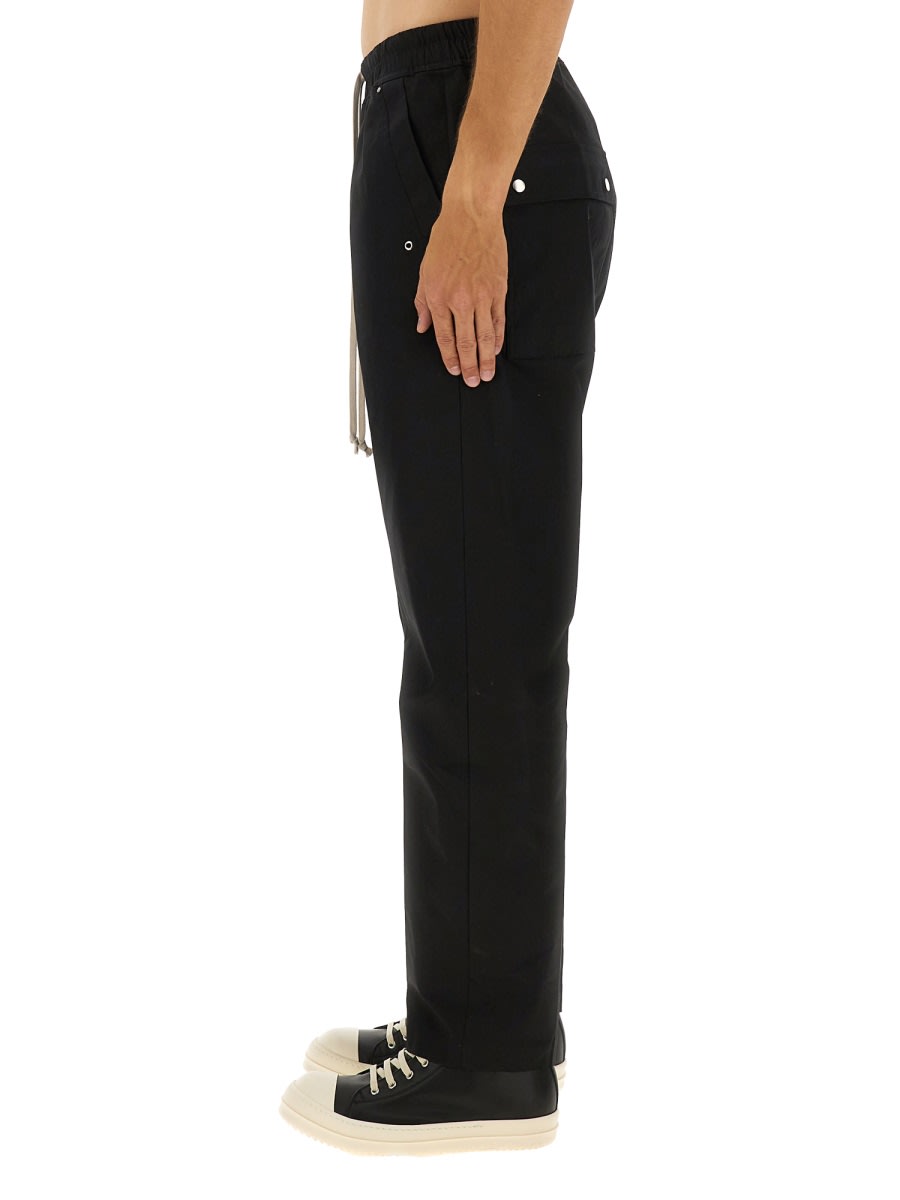 Rick Owens Straight Leg Trousers Eyelet Accents In Black