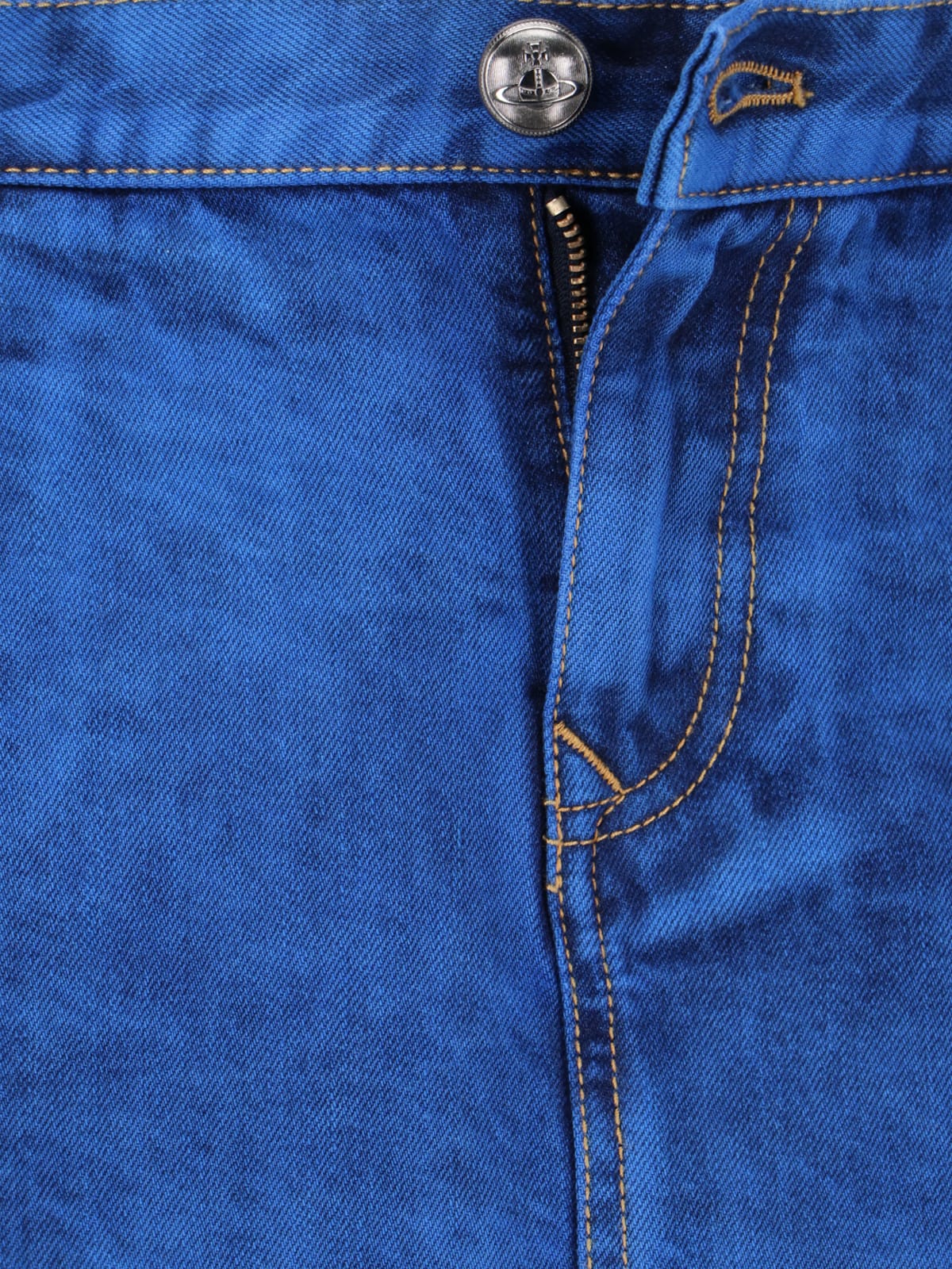 Shop Vivienne Westwood Denim Mini Skirt In Blue