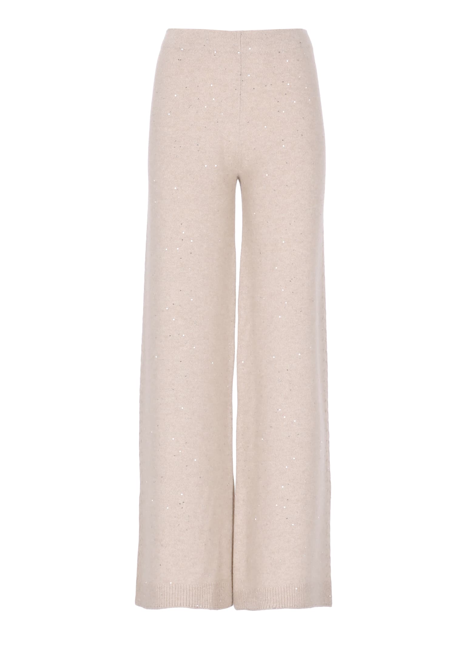 D Exterior Palazzo Pants With Sequins In Neutral