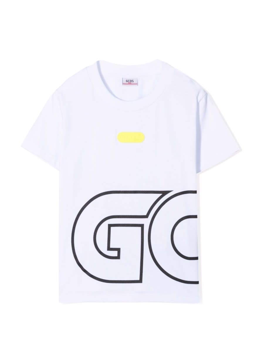 Gcds Kids' Jersey T-shirt Boy In White