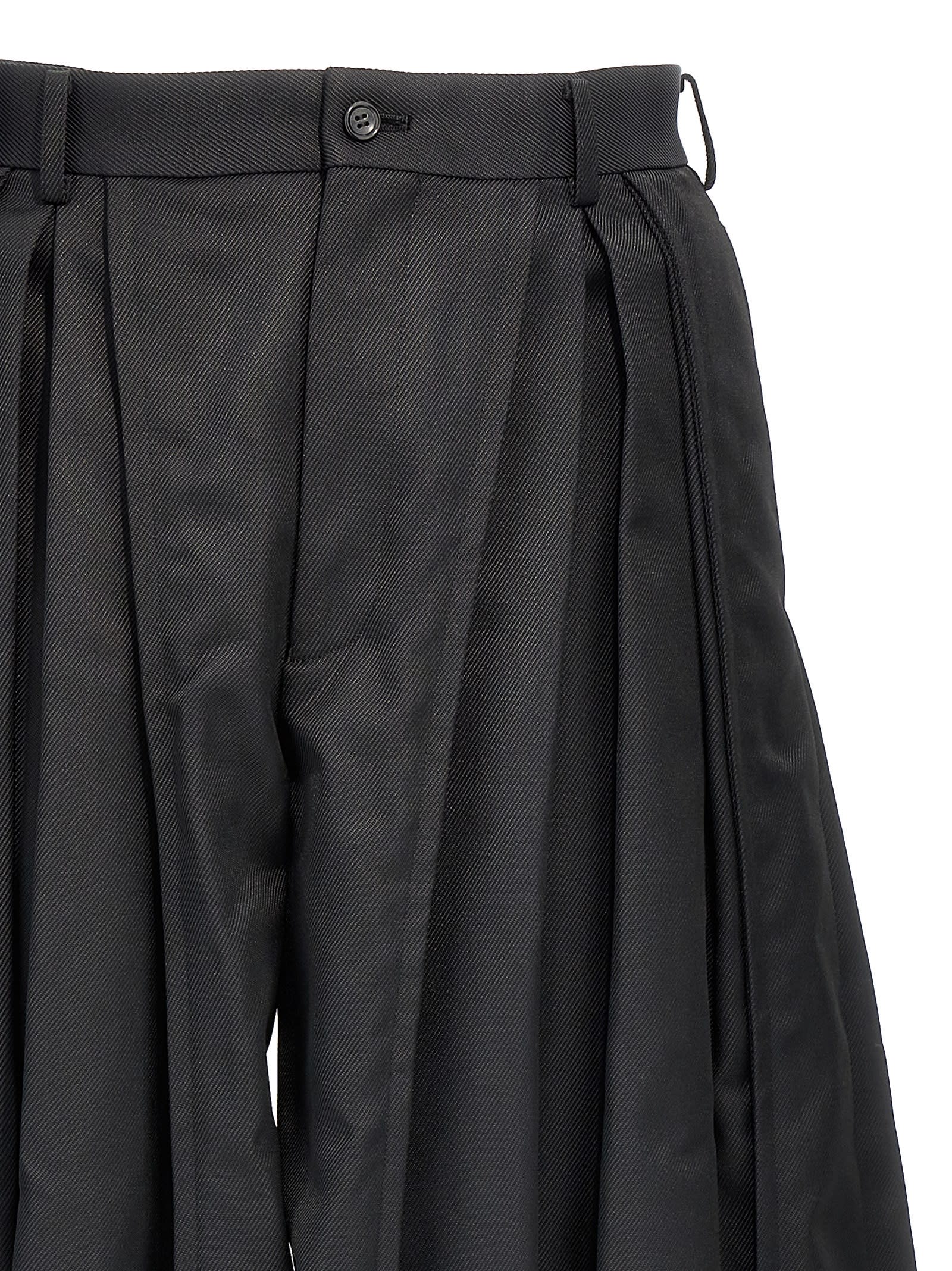 Shop Comme Des Garçons Homme Deux Pleated Trousers In Black