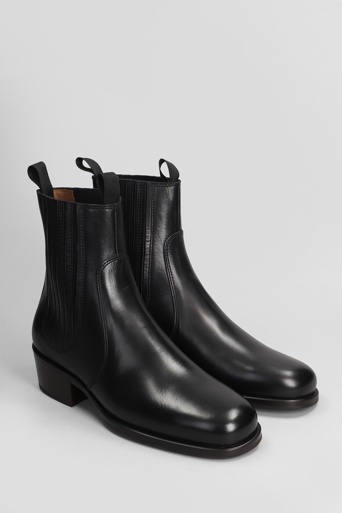 Shop Lemaire Ankle Boots In Black Leather