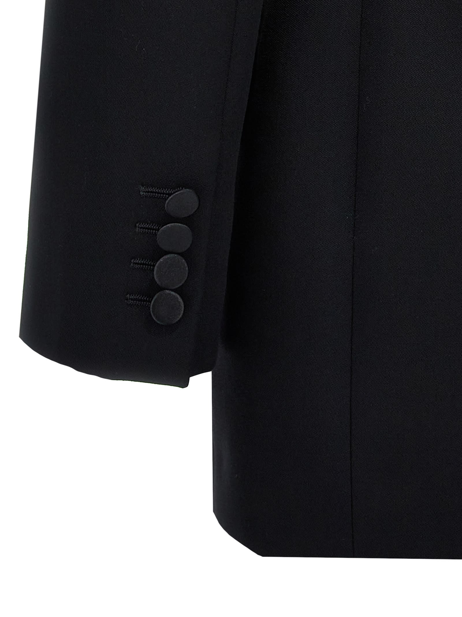 Shop Saint Laurent Tuxedo Blazer In Black