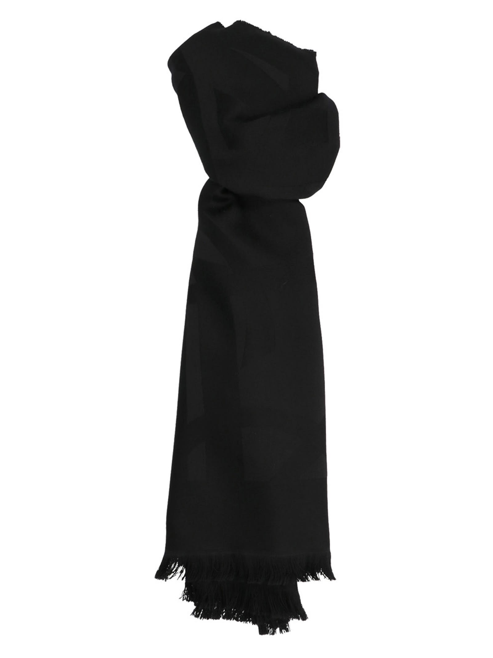 Shop Saint Laurent Monogram Scarf In Black