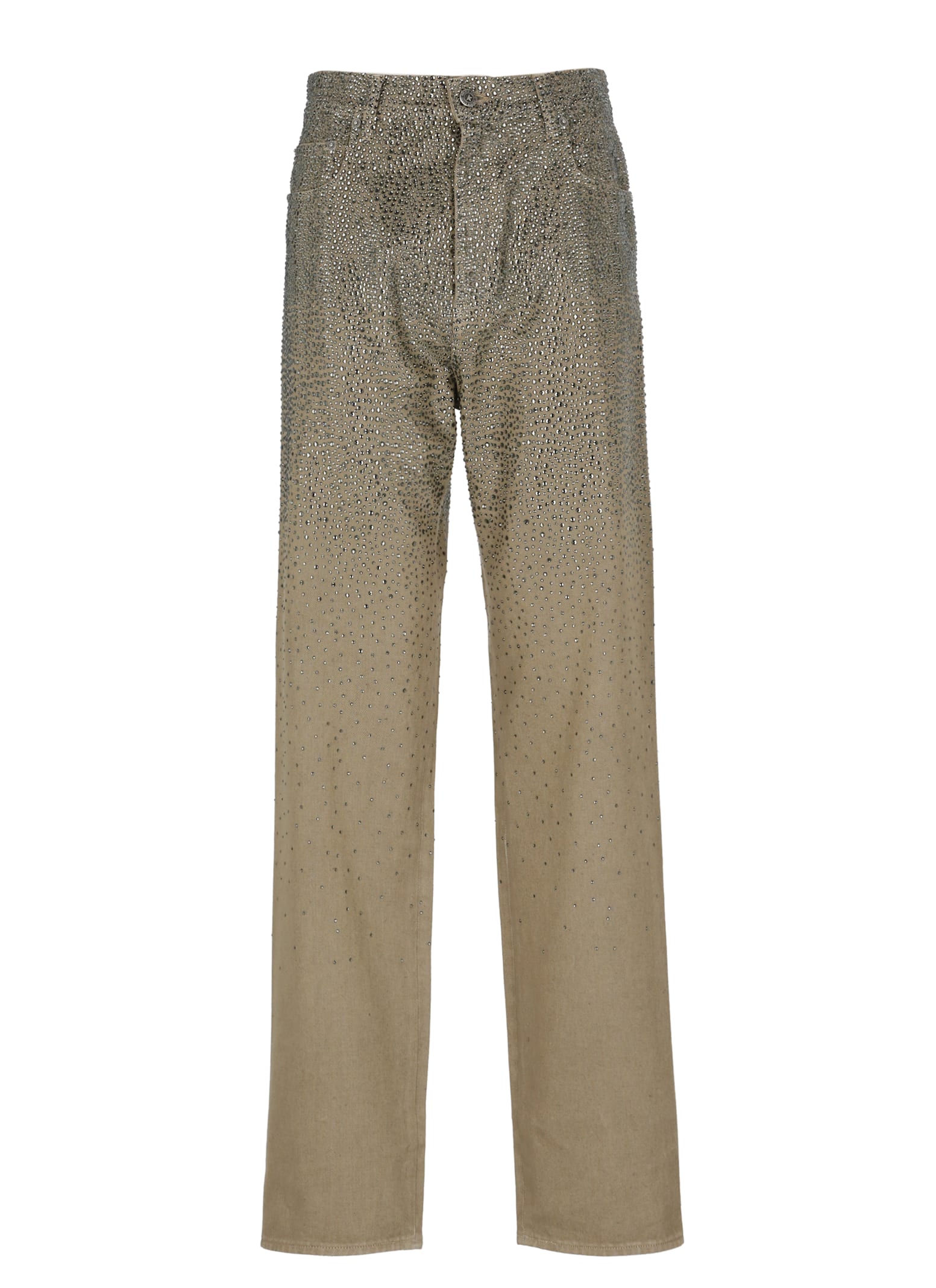 Golden Goose Straight-leg Pants With Gradient Crystal Embellishment In Animal Print