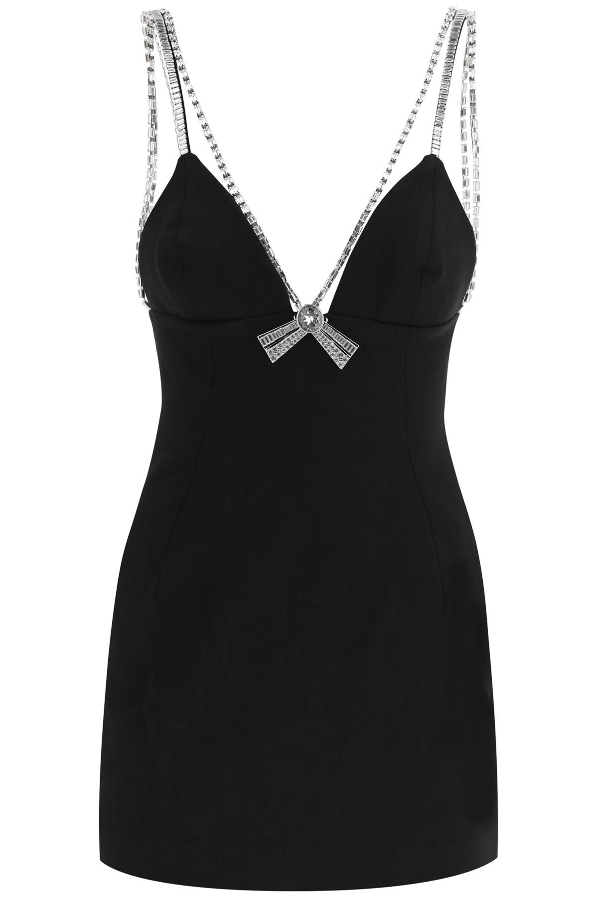 AREA Jersey Mini Dress With Crystals
