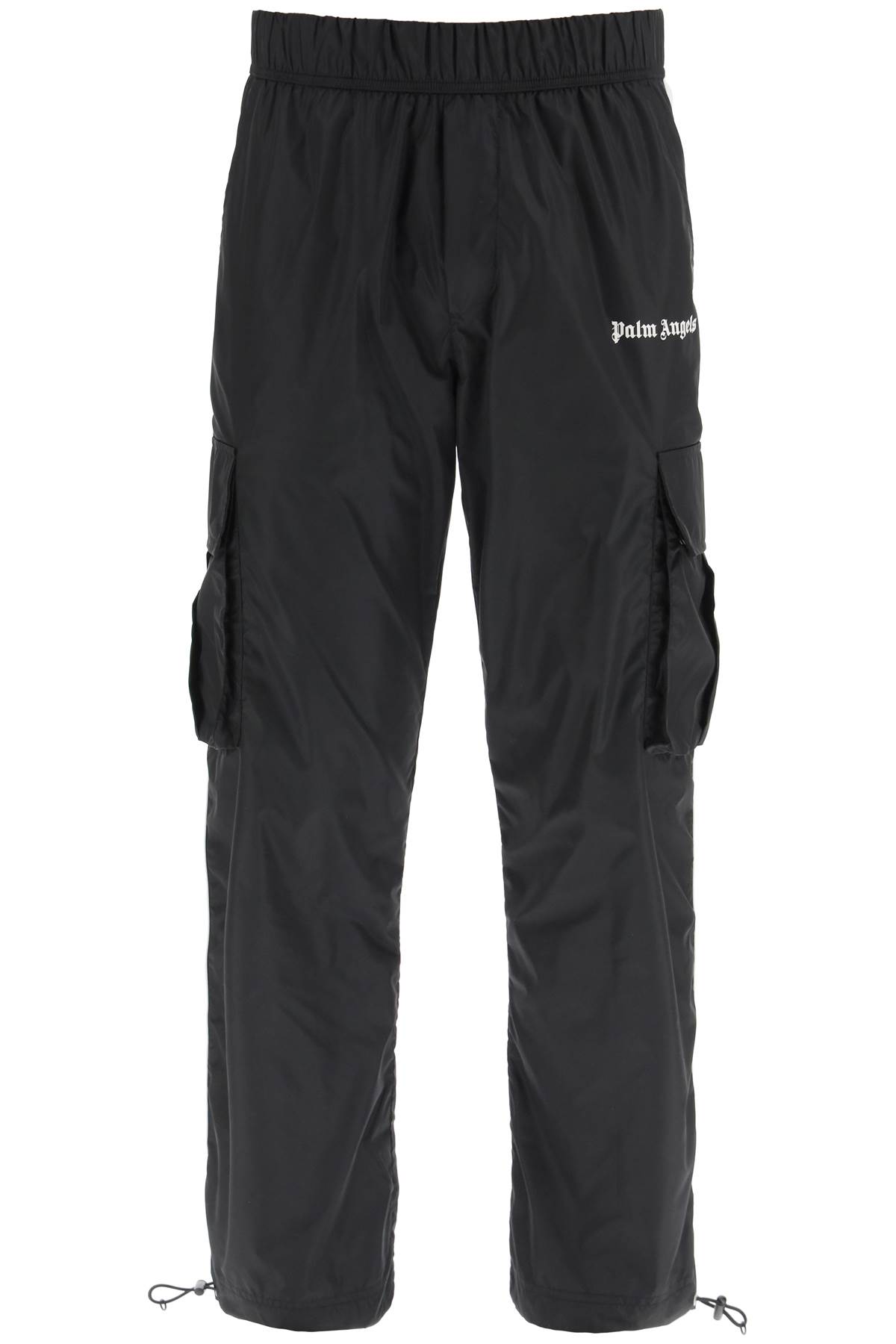 PALM ANGELS NYLON CARGO PANTS WITH SIDE CONTRAST TRACK BANDS
