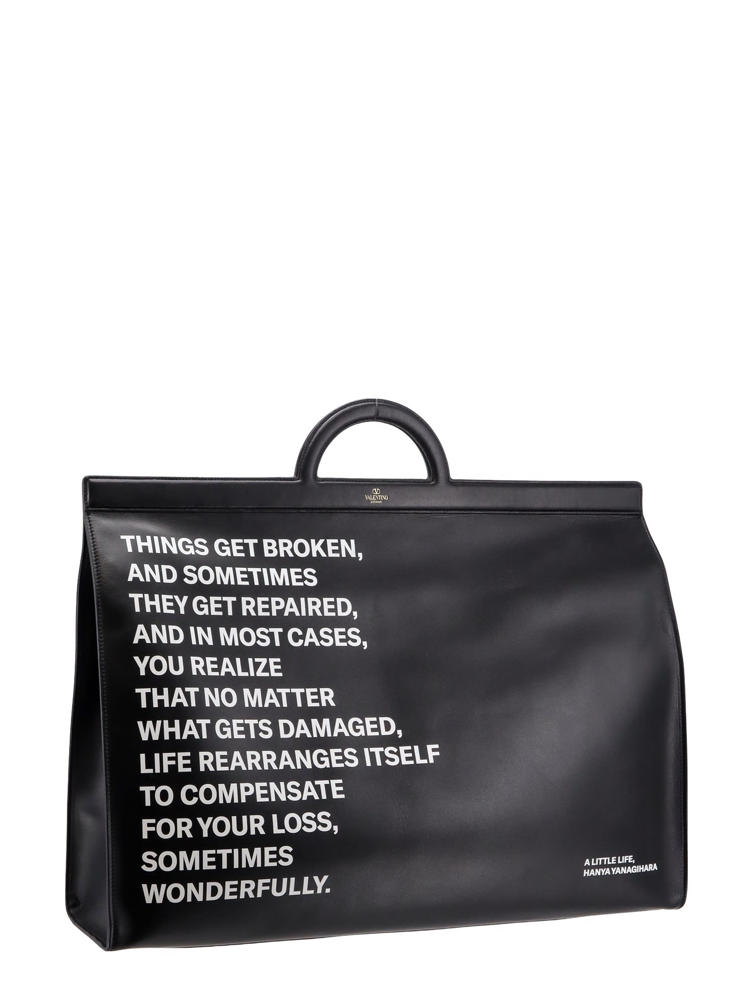 Shop Valentino Tagged Handbag In Black