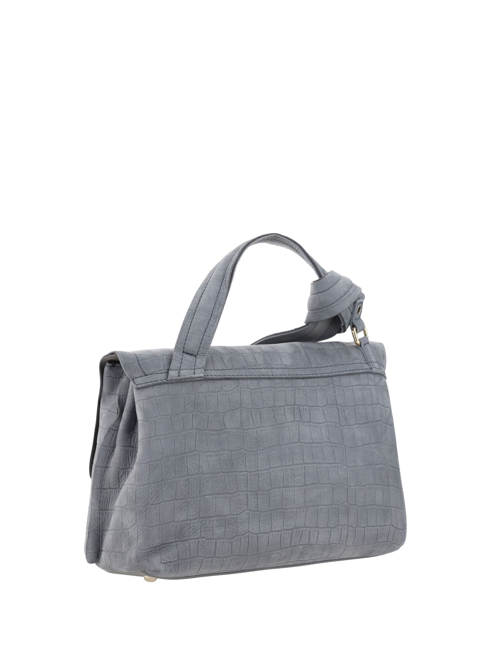 Shop Zanellato Postina Jones Caiman Shoulder Bag In Grey